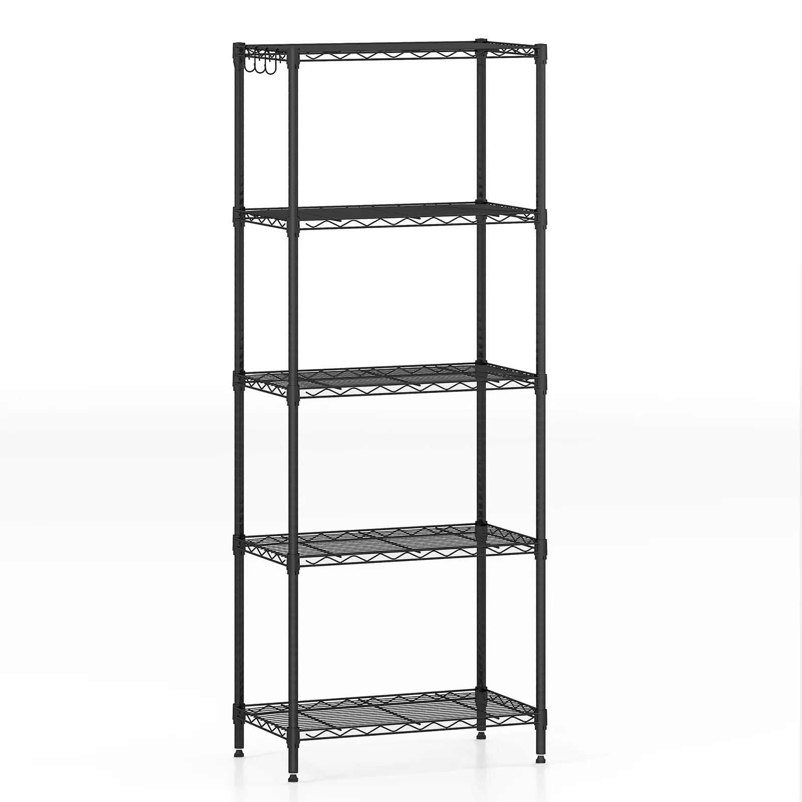 5-Tier Metal Storage Shelving Unit with V-Shaped Wire Rack and 750 LBS Capacity-DK, Black - Image 5