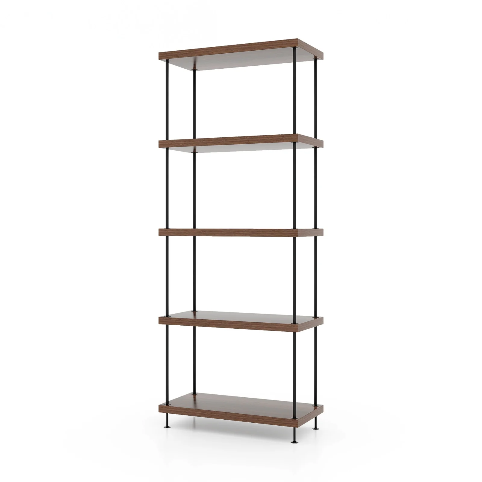5-Tier Multipurpose Display Rack, Metal Frame, Walnut - Image 4