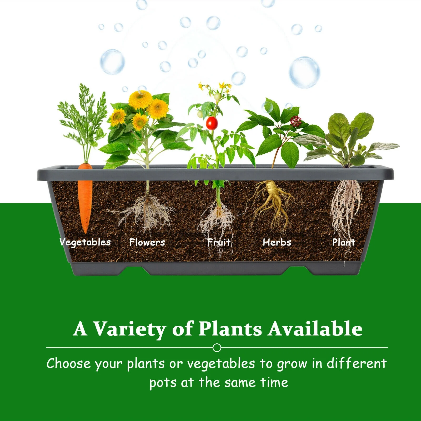 5-Tier Raised Garden Bed, Water Drainage, Flowers Vegetables, Black - Image 10