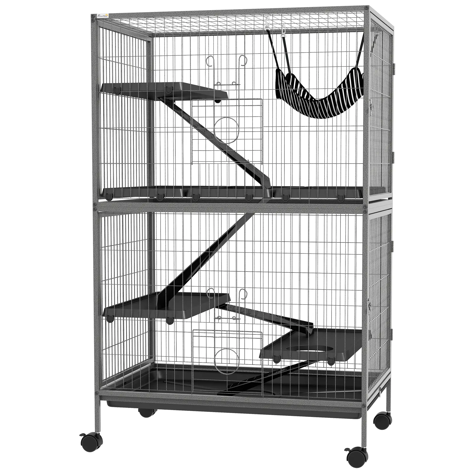 5-Tier Rolling Small Animal Cage, Guinea Pig, Ferret, Chinchilla, Rabbit