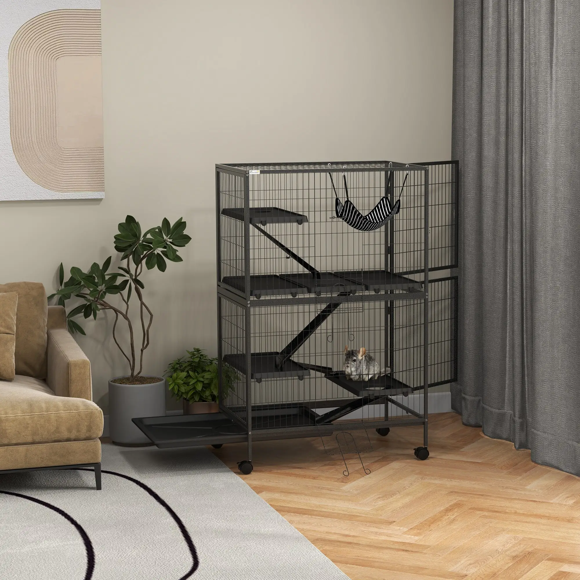 5-Tier Rolling Small Animal Cage, Guinea Pig, Ferret, Chinchilla, Rabbit - Image 8