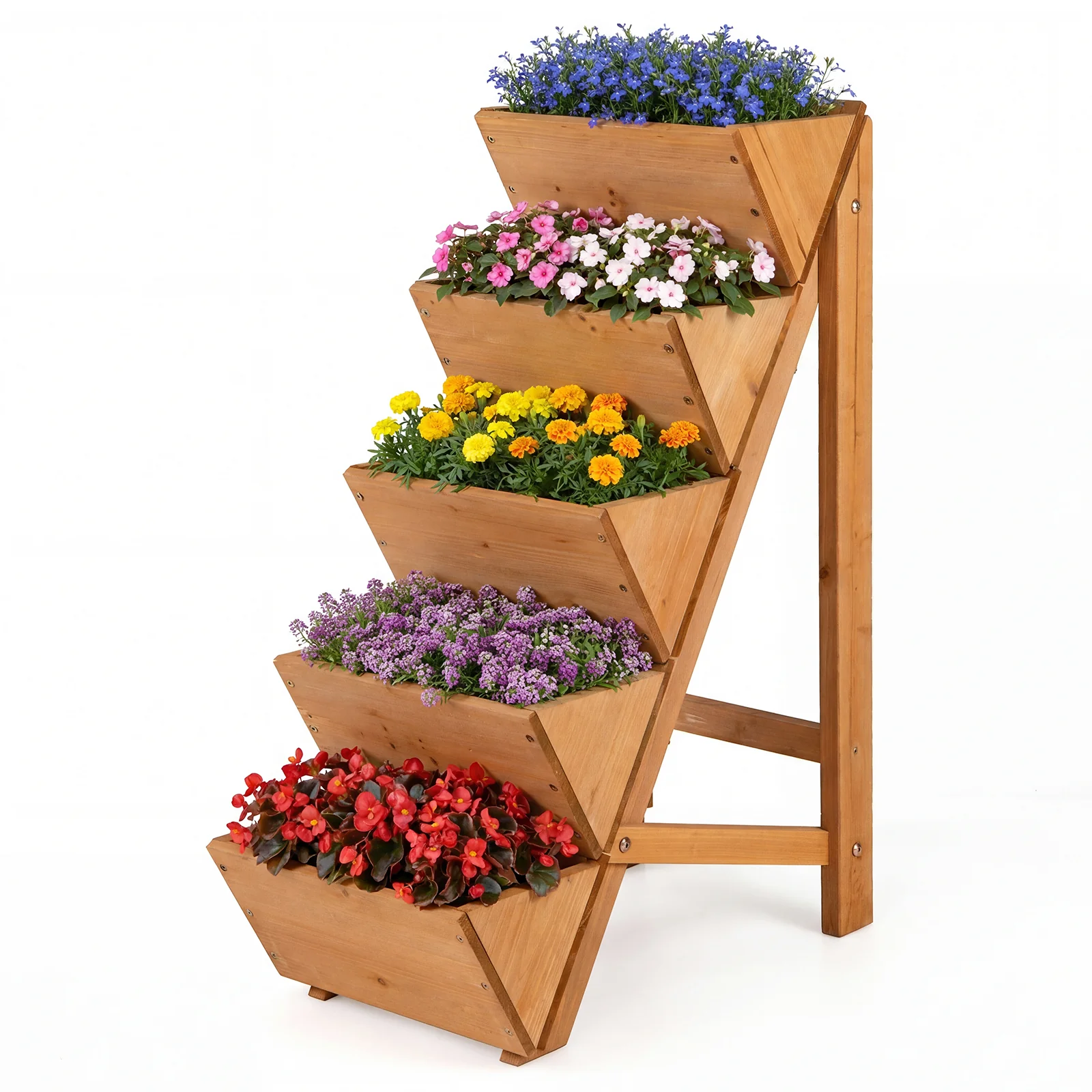 5-Tier Vertical Raised Garden Bed, Elevated Planter Box With Legs, Orange