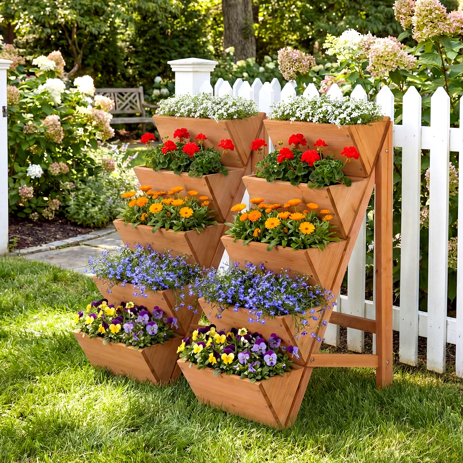 5-Tier Vertical Raised Garden Bed, Elevated Planter Box With Legs, Orange - Image 6