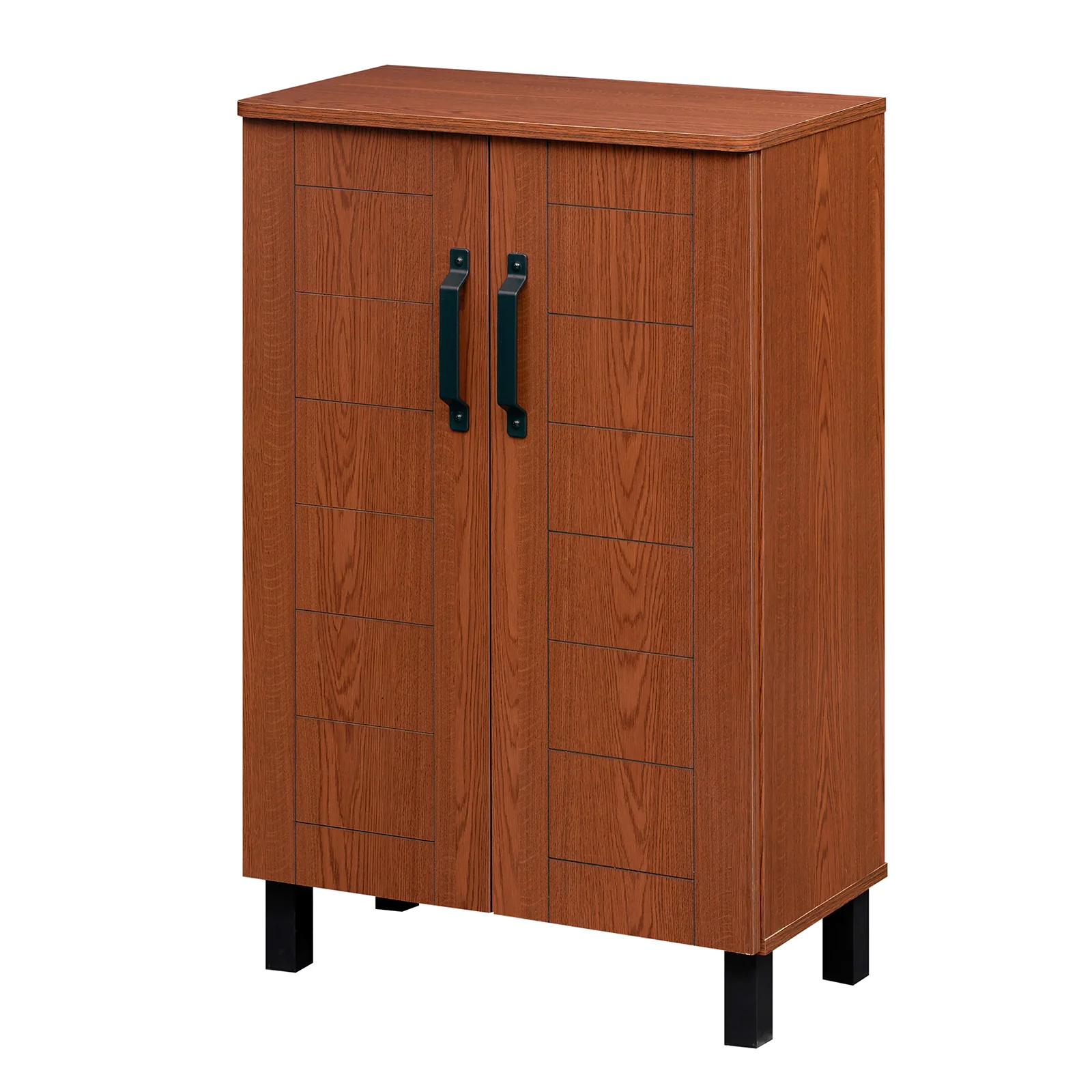 5-Tier Wooden Shoe Storage Cabinet, Freestanding Shoe Rack Organizer, Brown - Image 3