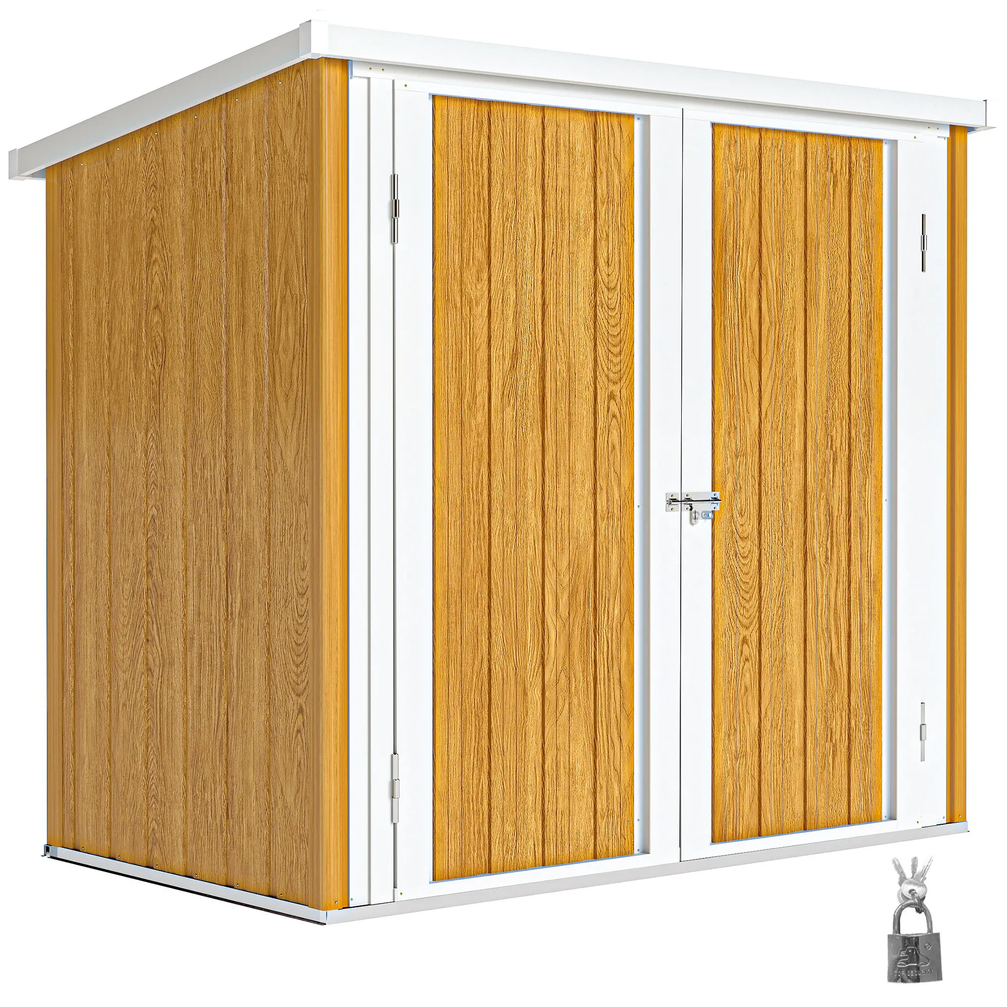 5' x 3' Metal Garden Storage Shed, Double Doors For Backyard - Image 11