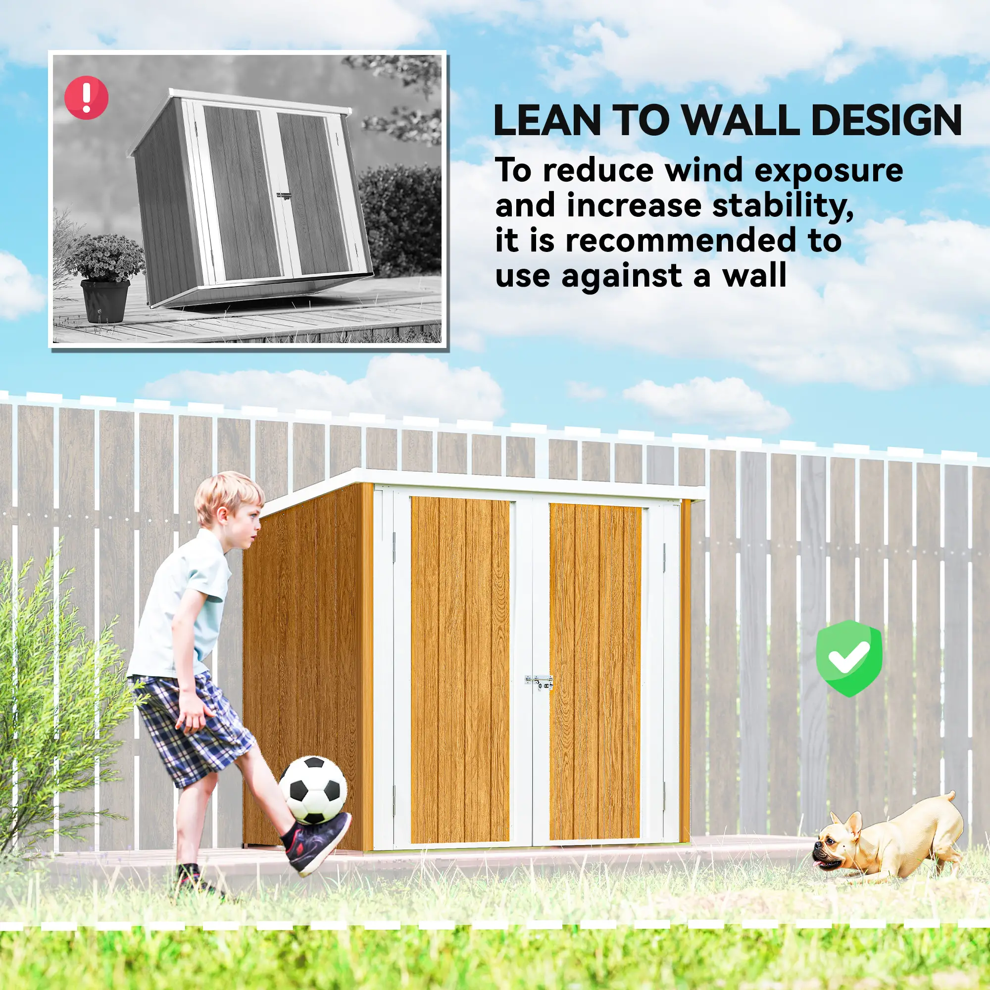 5' x 3' Metal Garden Storage Shed, Double Doors For Backyard - Image 6