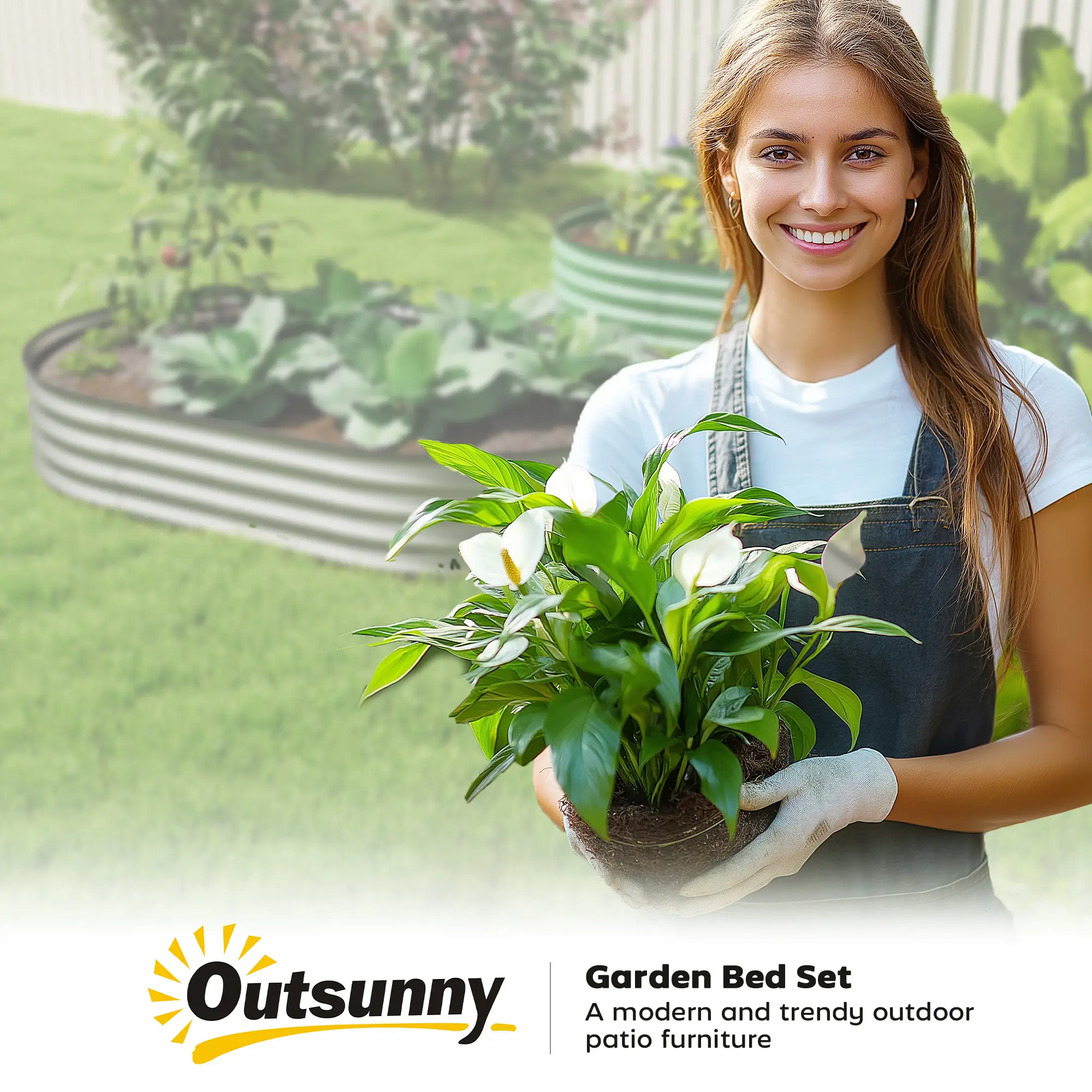 5' x 3' x 1' Outdoor Planter Box, Galvanized Raised Garden Bed, Silver - Image 9