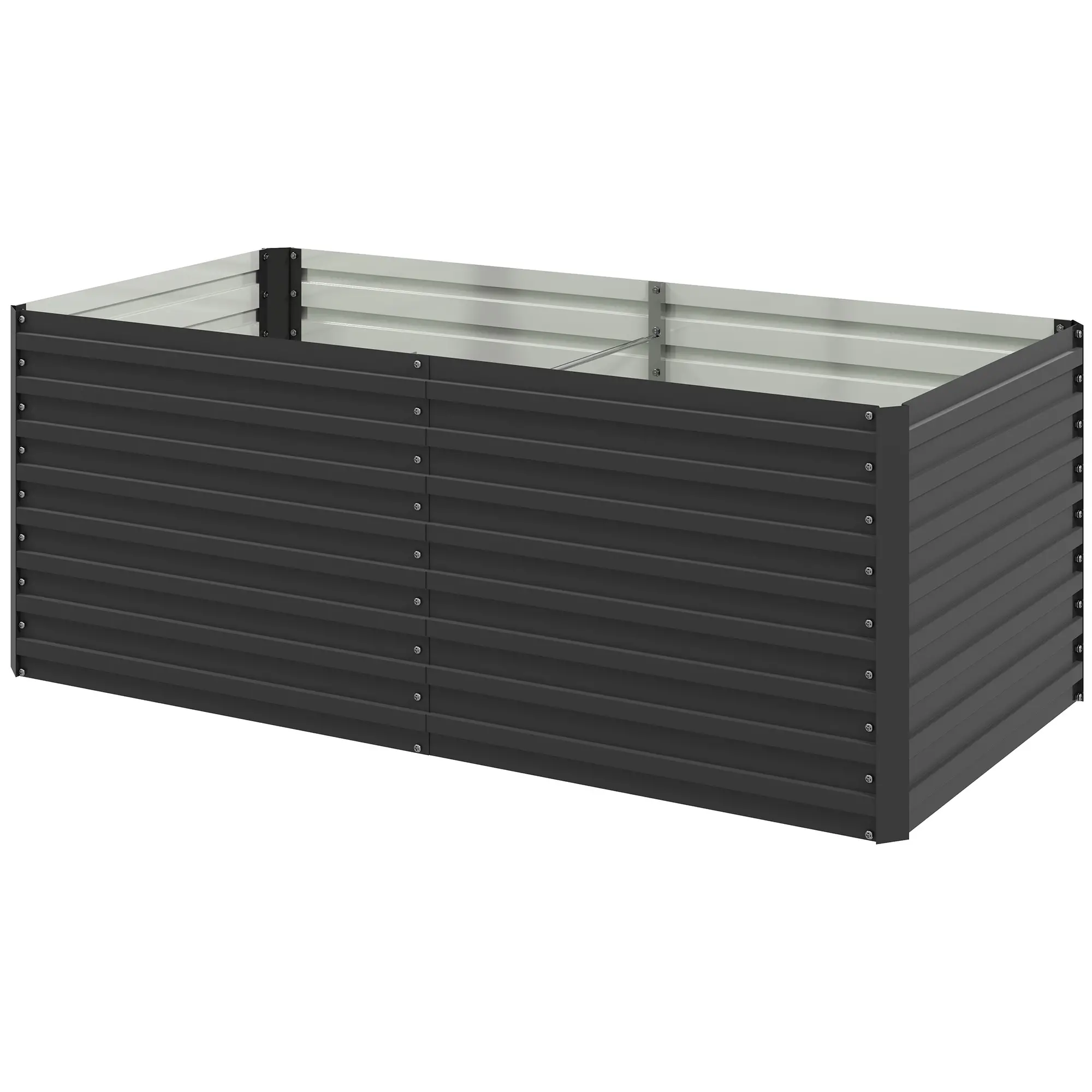 5' x 3' x 2' Raised Garden Bed, Galvanized Planter Box, Dark Grey