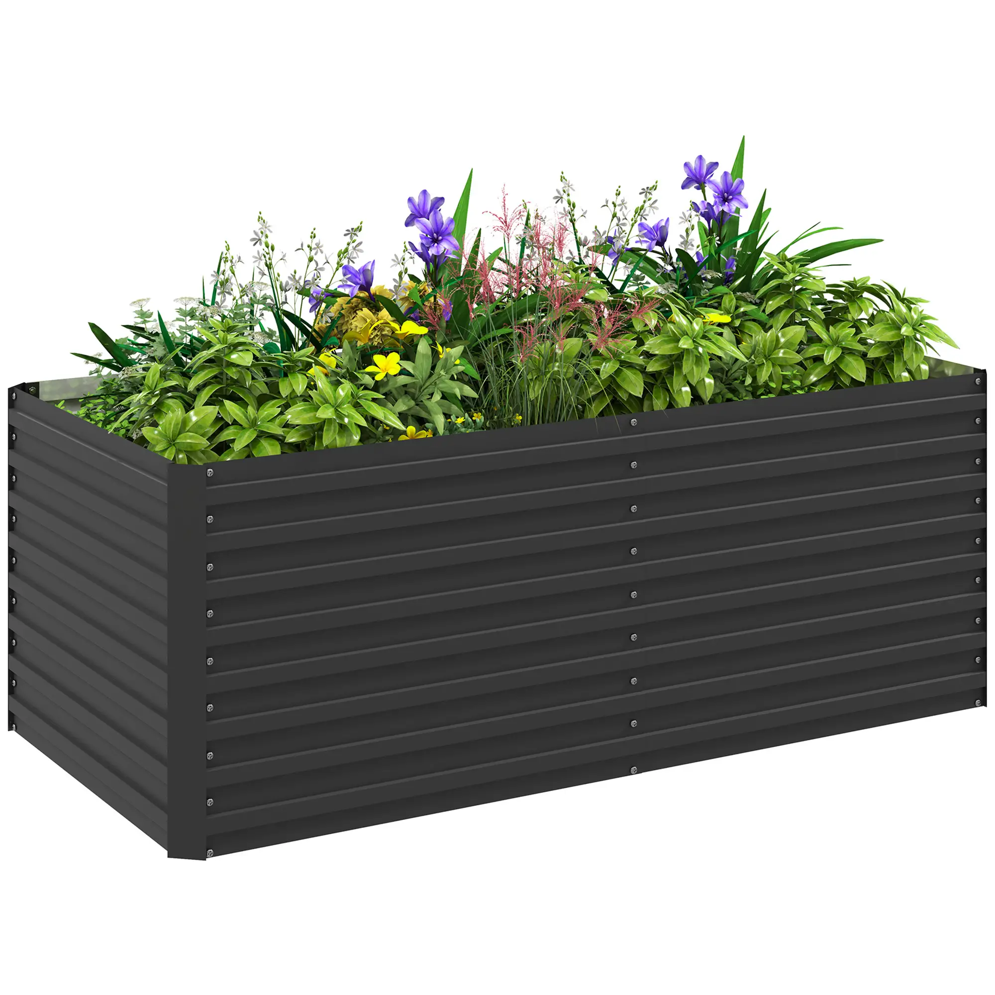 5' x 3' x 2' Raised Garden Bed, Galvanized Planter Box, Dark Grey - Image 11