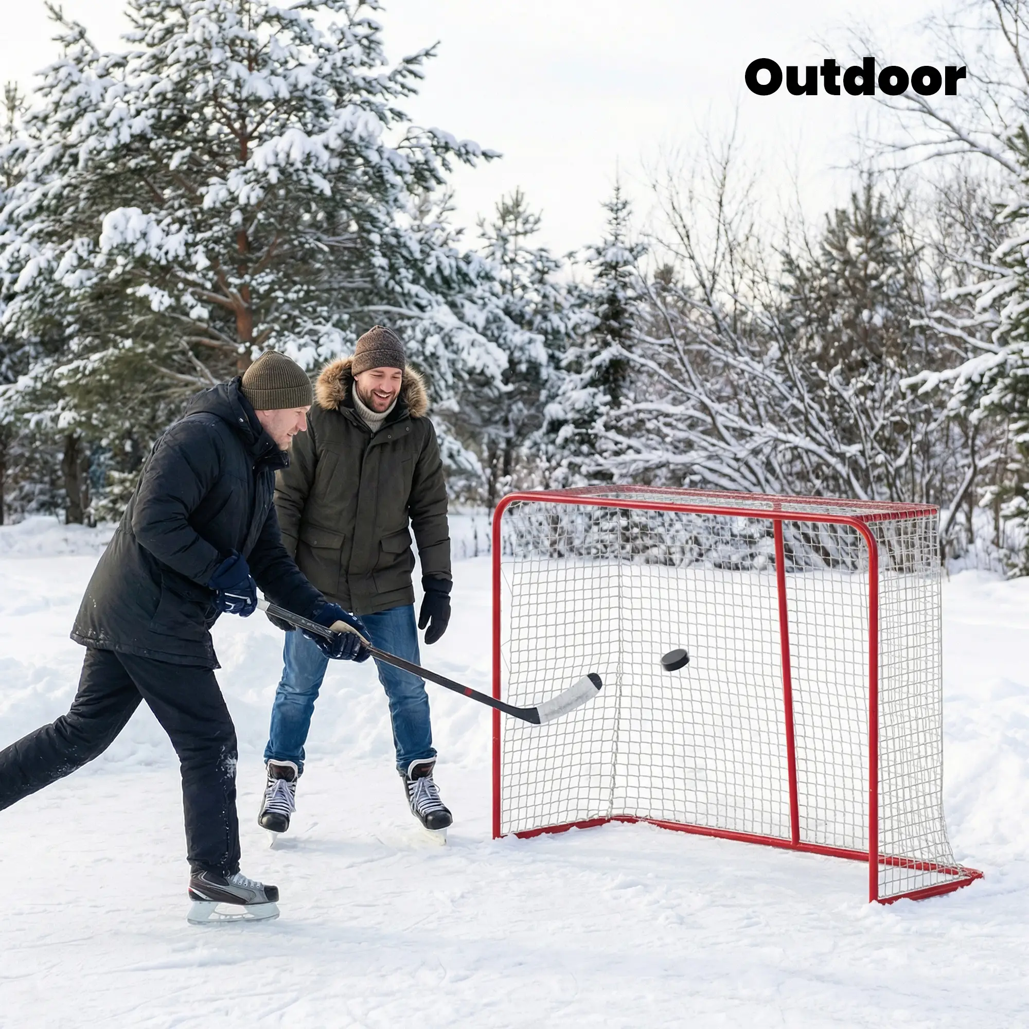 5' x 4' Mini Hockey Goal, Metal Frame, Lightweight Portable - Image 10