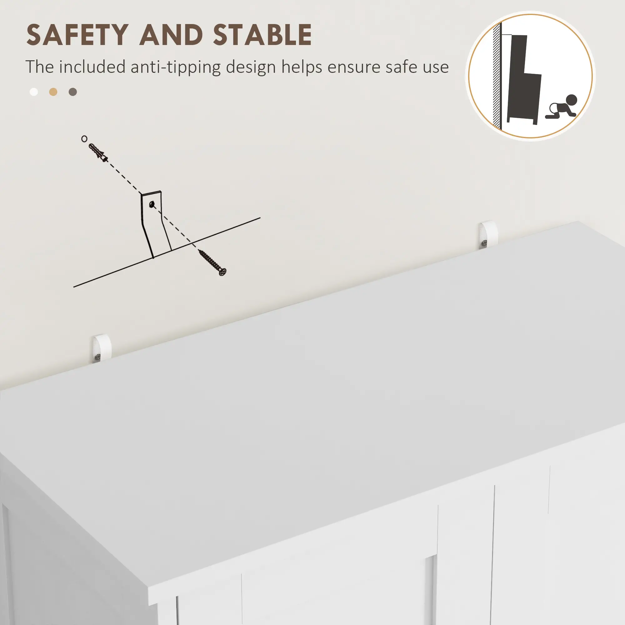 50.5" Kitchen Cabinet, 4 Doors, Drawer, Adjustable Shelf, White - Image 7
