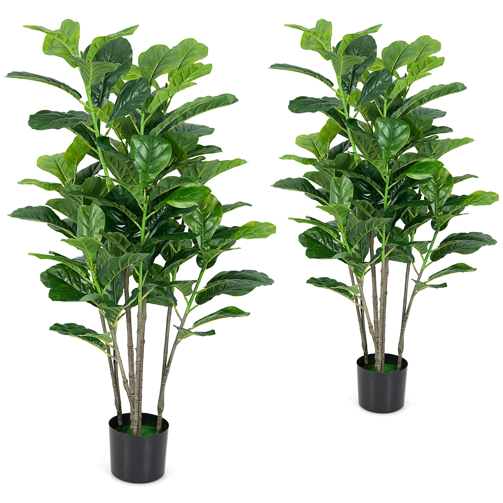 51 Inch Artificial Fiddle Leaf Fig Tree, 2-Pack, Green - Image 4