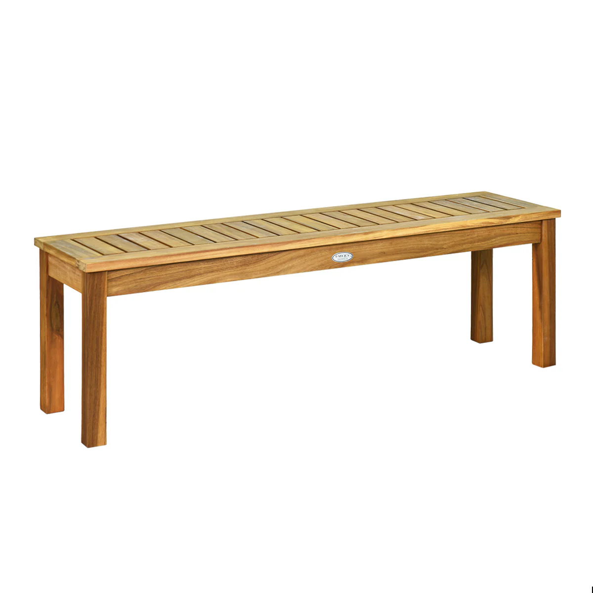 52 Inch Acacia Wood Outdoor Dining Bench, Brown - Image 4