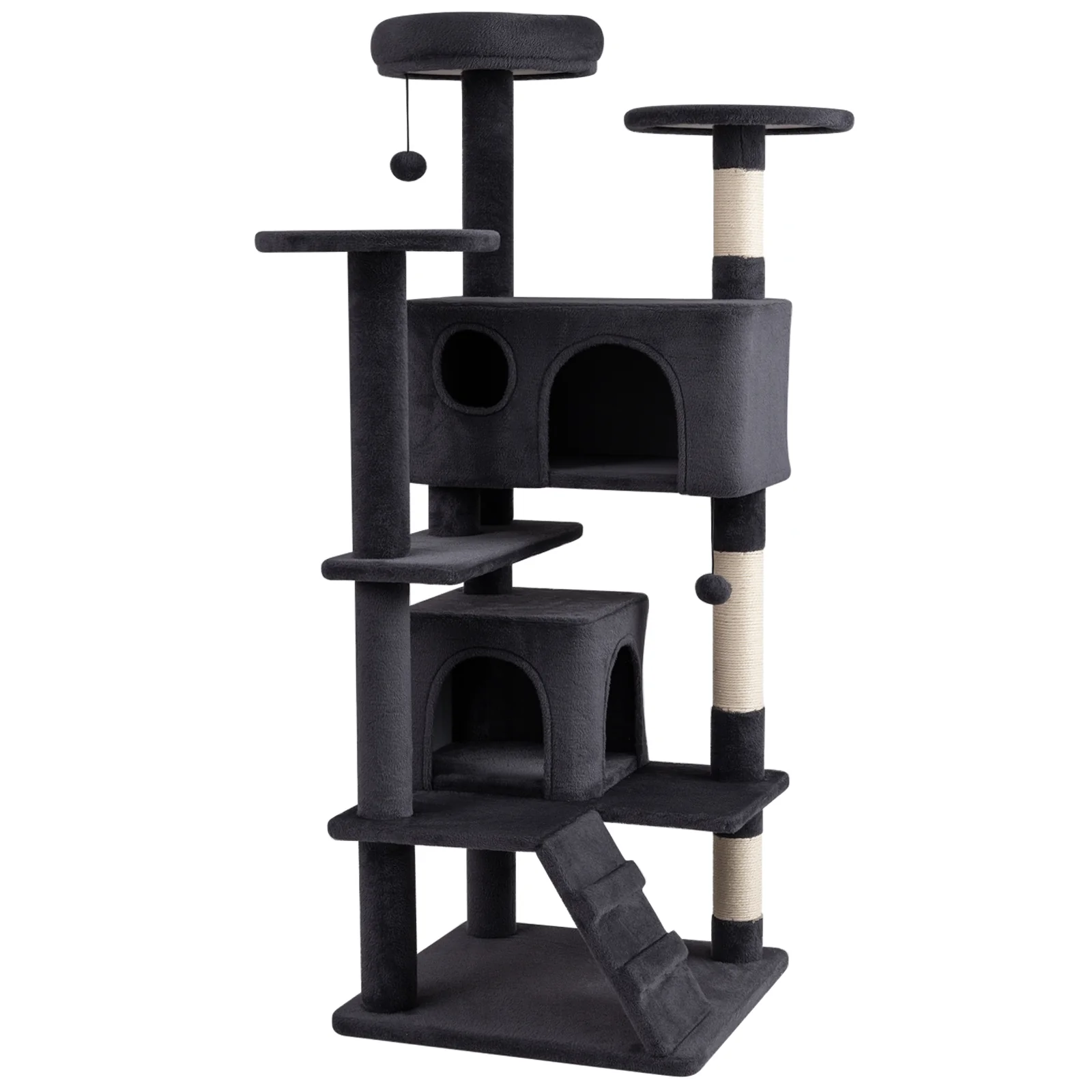 52 Inch Cat Tree Tower For Indoor Cats, Dark Gray - Image 3