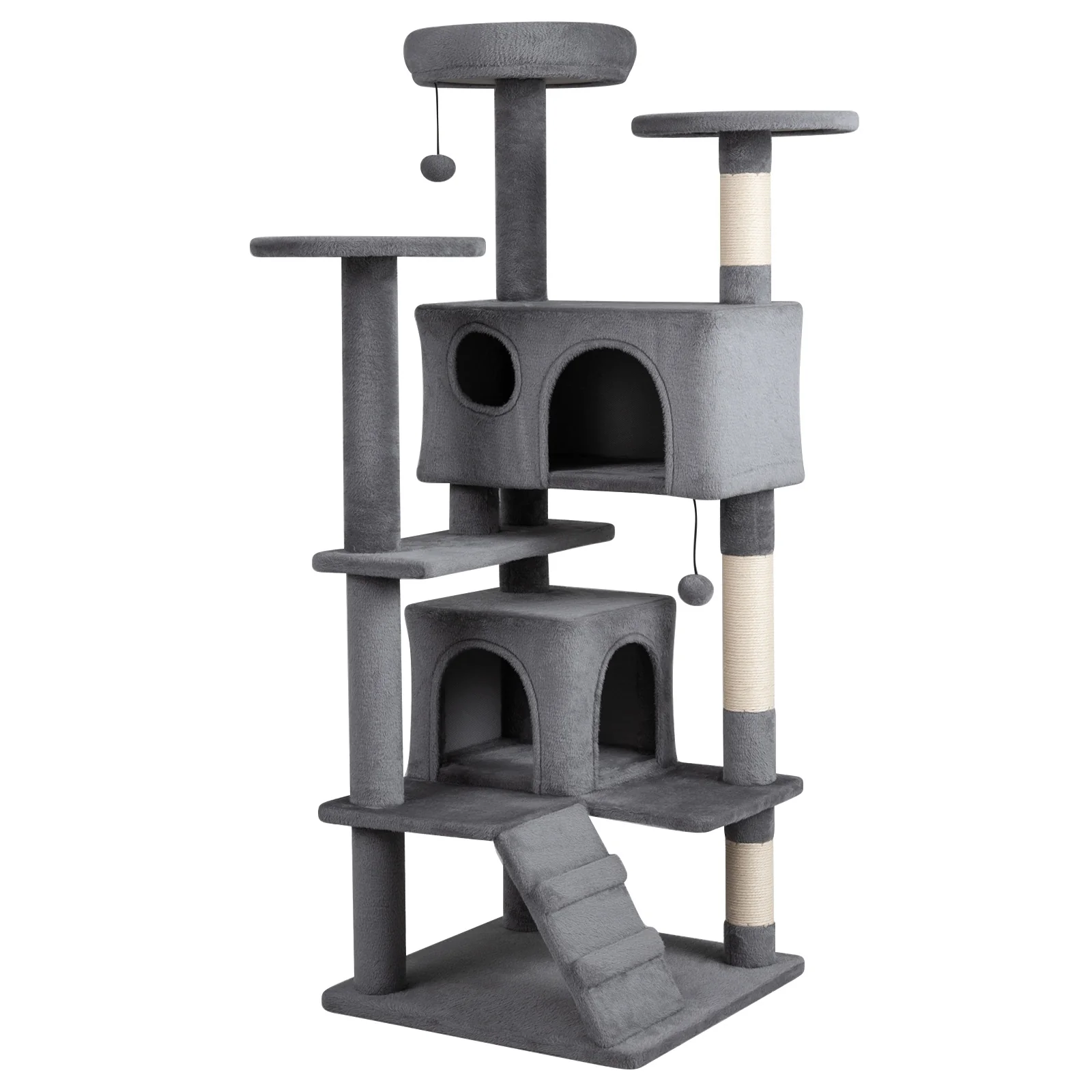52 Inch Cat Tree Tower For Indoor Cats, Light Gray - Image 4