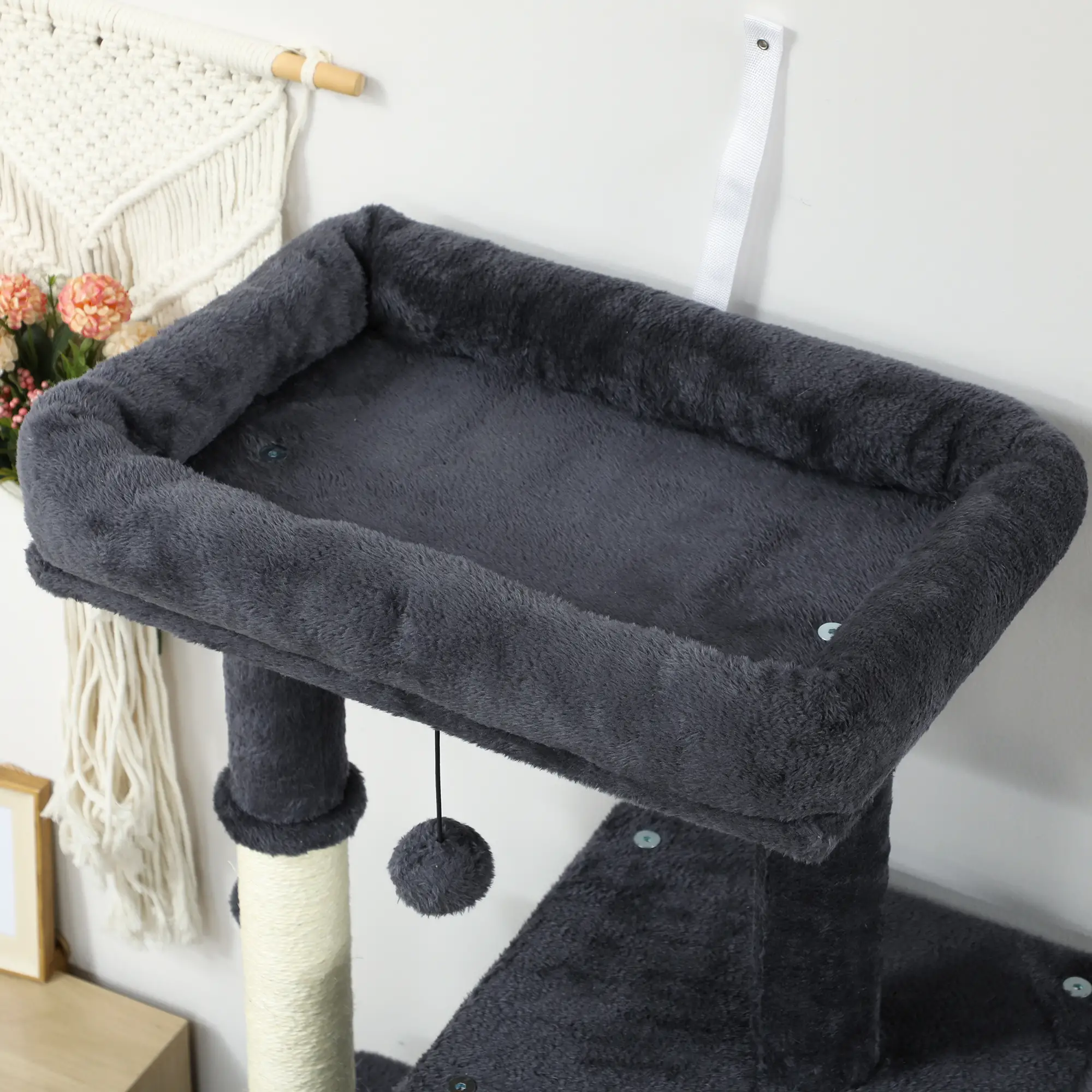 52-Inch Cat Tree with Scratching Posts, Bed, Condo, Platforms - Image 9