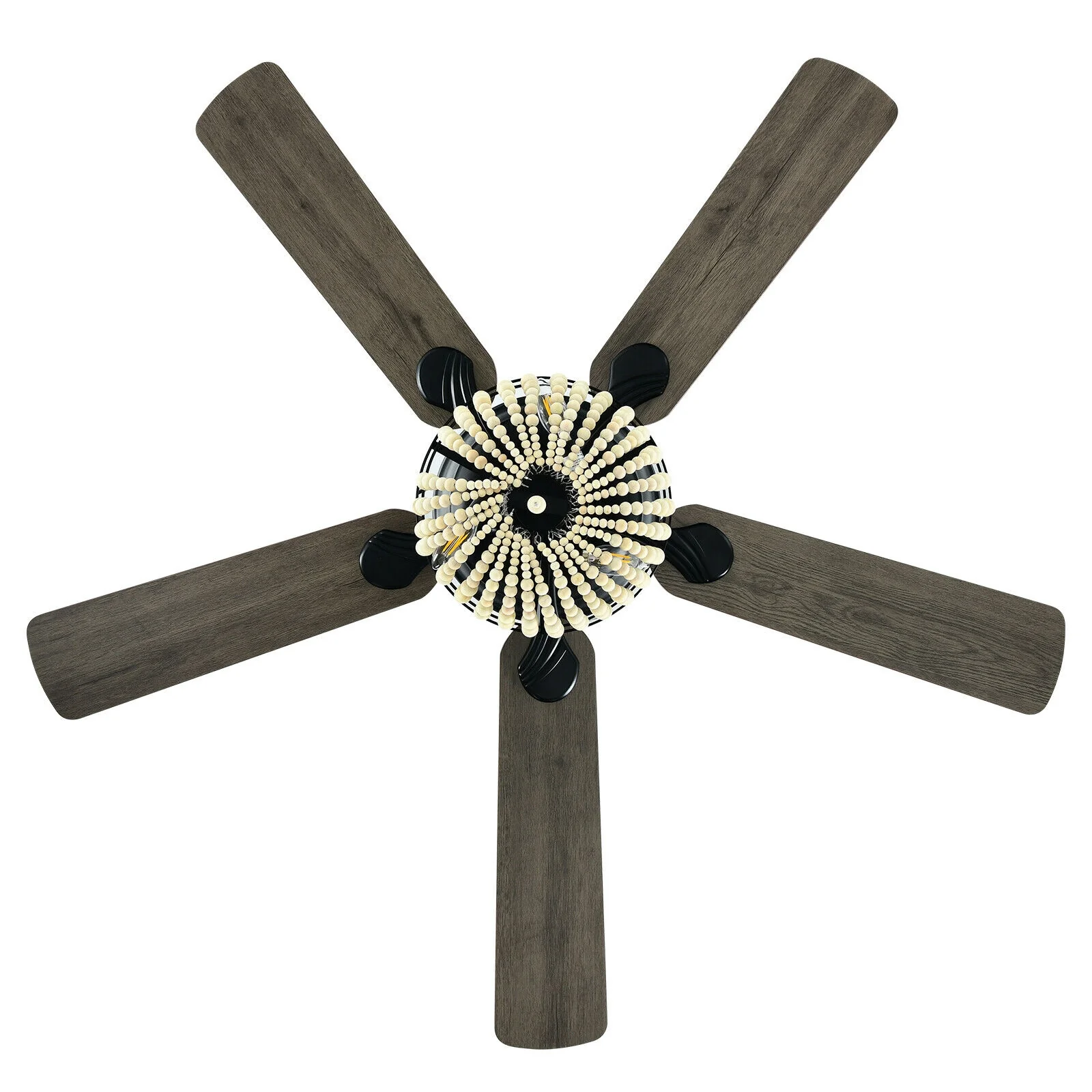 52 Inch Retro Ceiling Fan With Light, Reversible Blades, Remote Control, Black - Image 8