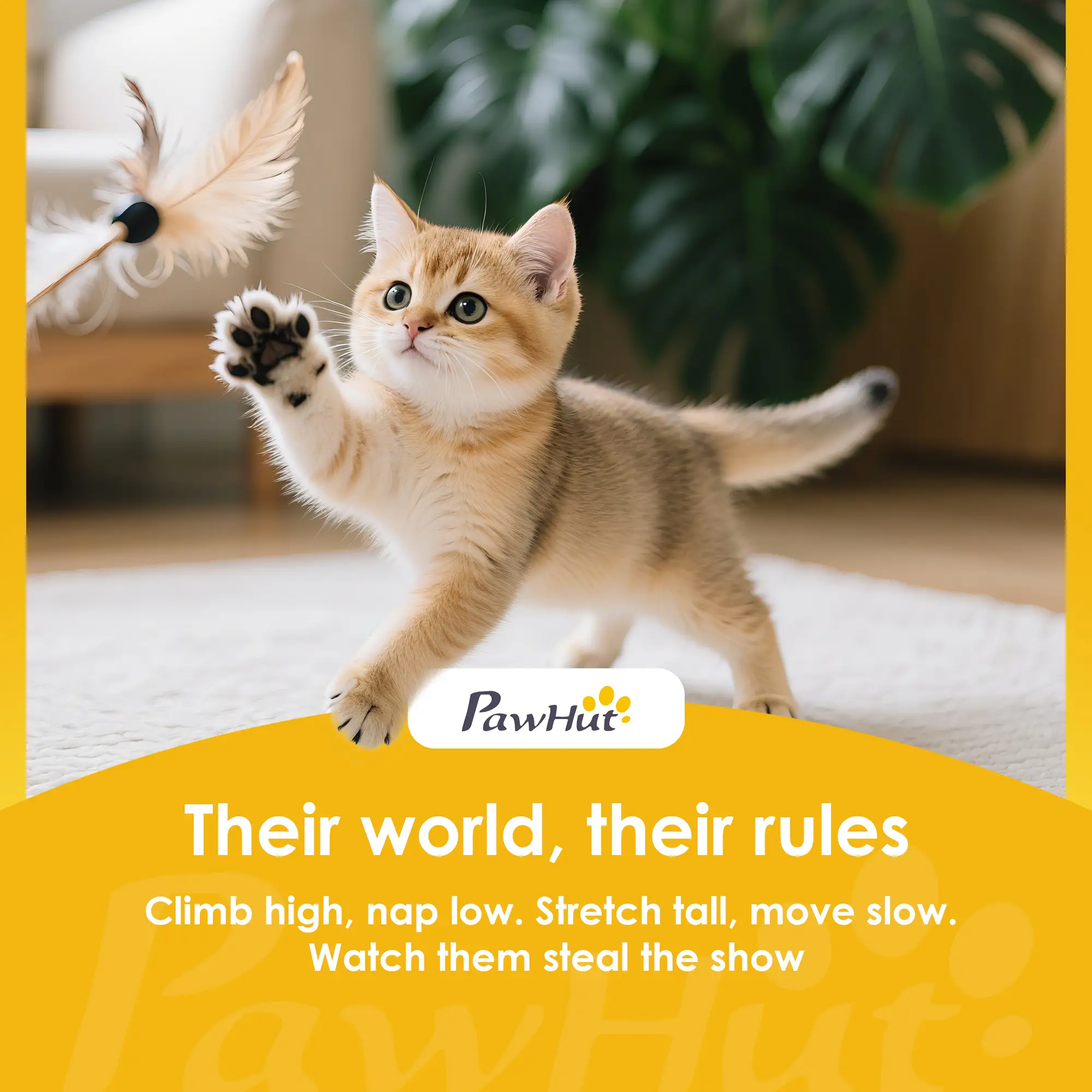53 Cat Tree Tower, Kitten Activity Centre, Scratching Posts, Beige - Image 10