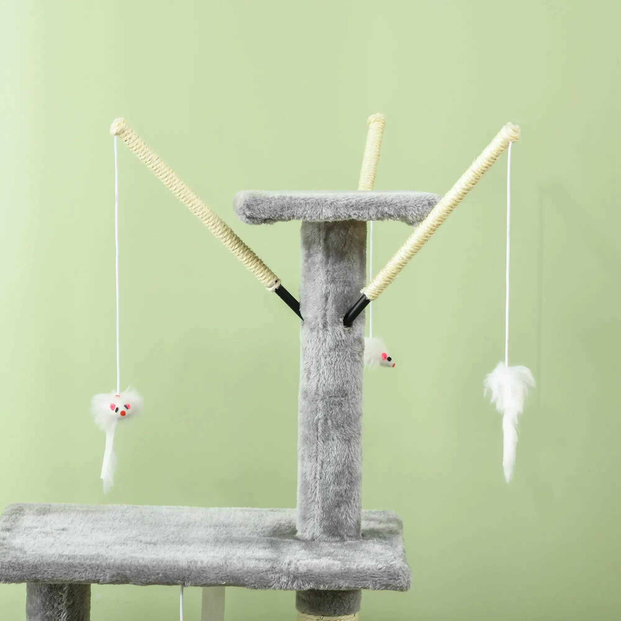53 Cat Tree Tower, Kitten Activity Centre, Scratching Posts, Grey - Image 10