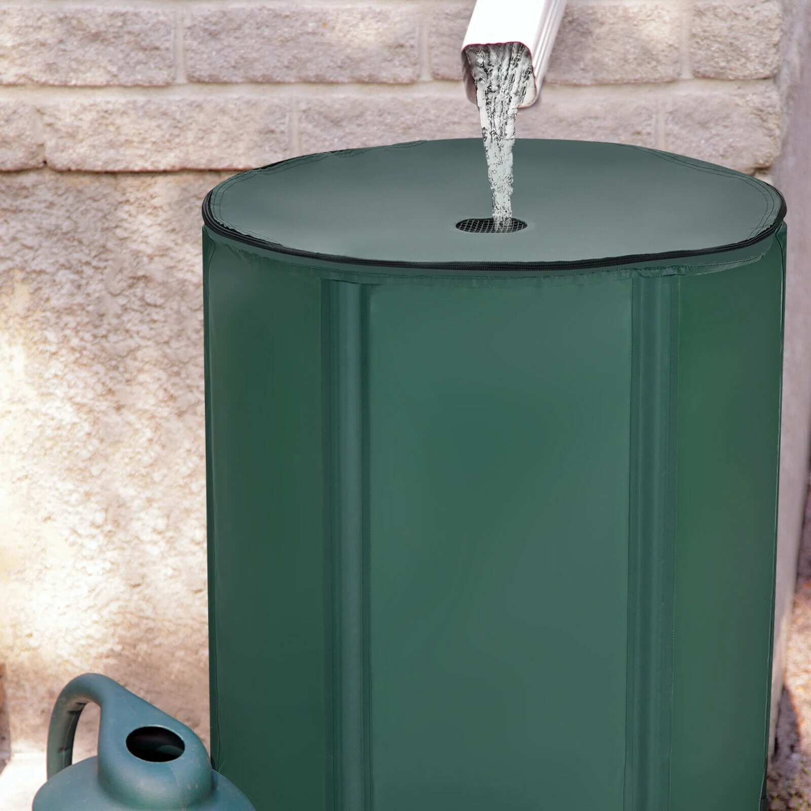 53 Gallon Collapsible Rain Barrel, Green - Image 7
