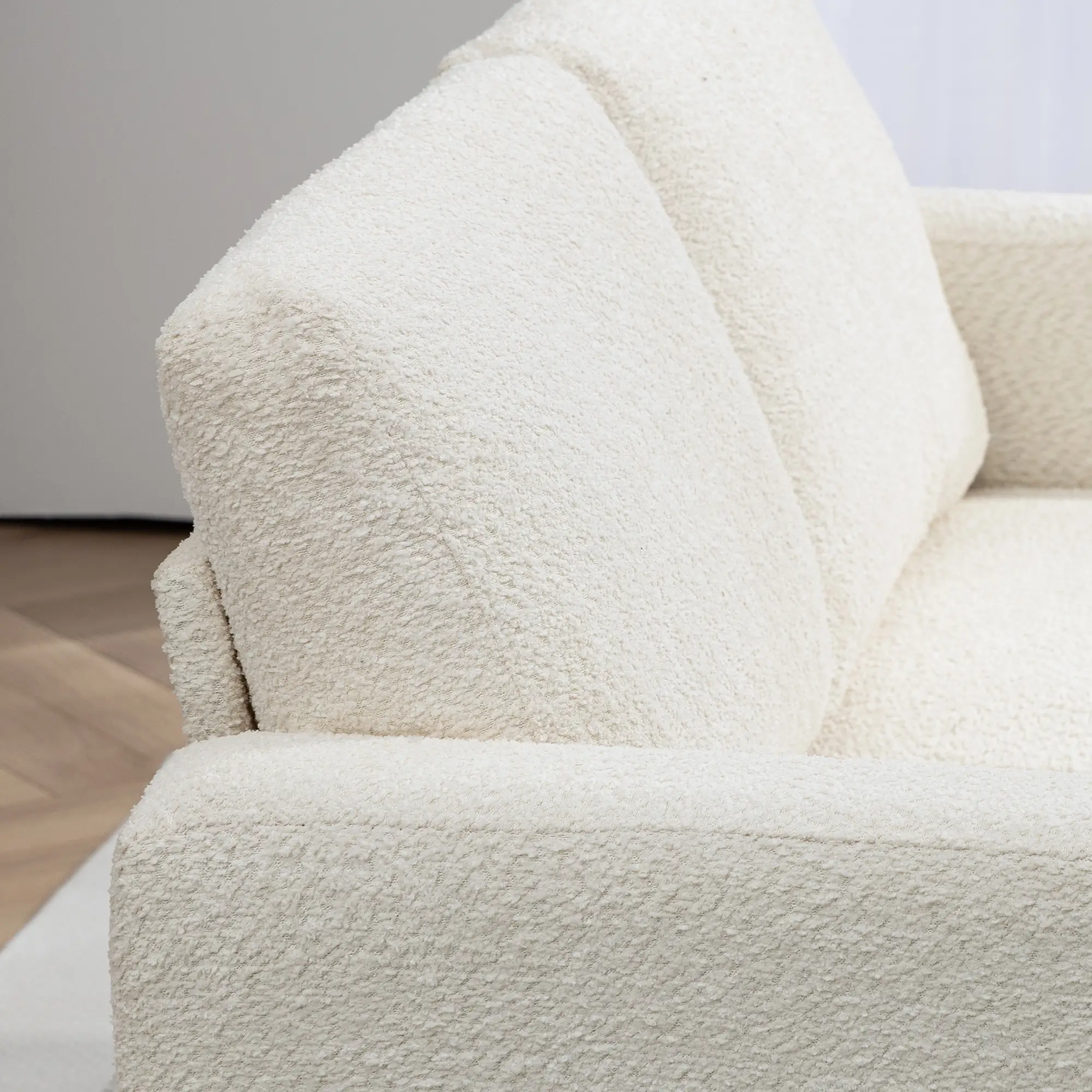 54.3" Loveseat Sofa, 2 Seater, Removable Cushions, Wood Frame, Cream White - Image 9