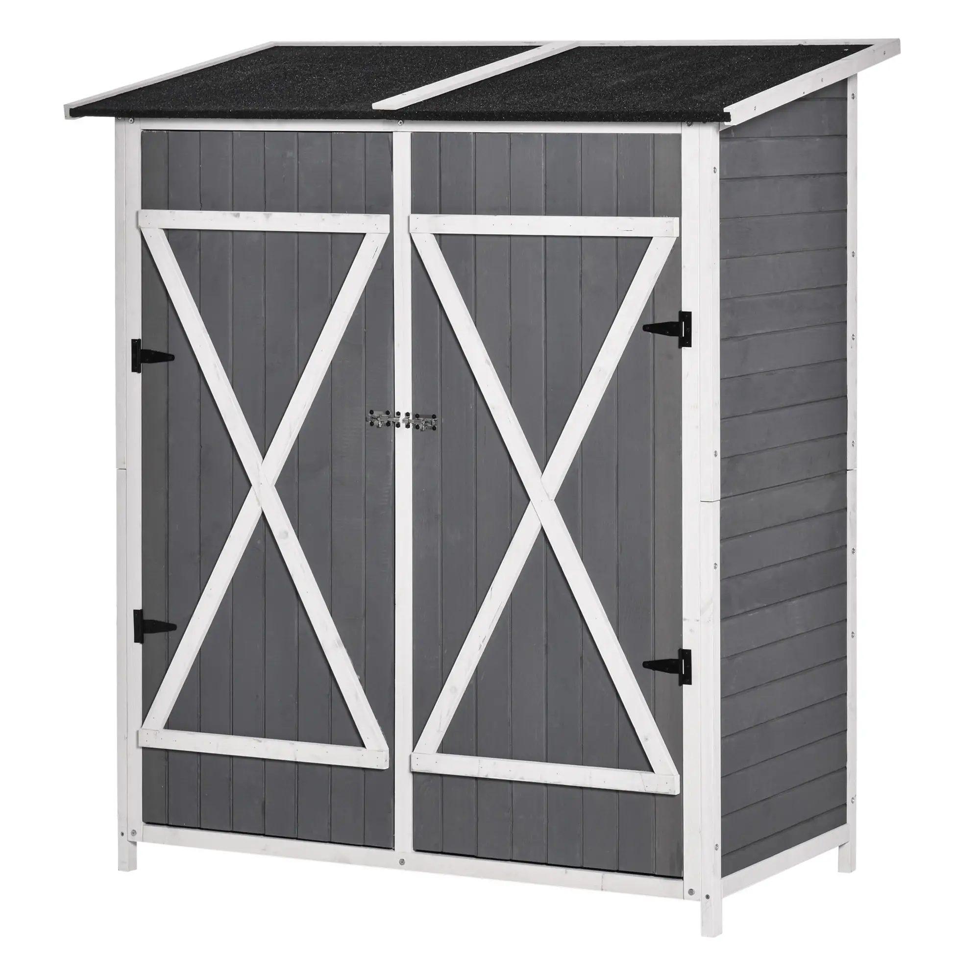 54.75''x29.5''x63'' Garden Storage Shed, Asphalt Roof, Wooden, Double Door - Image 11