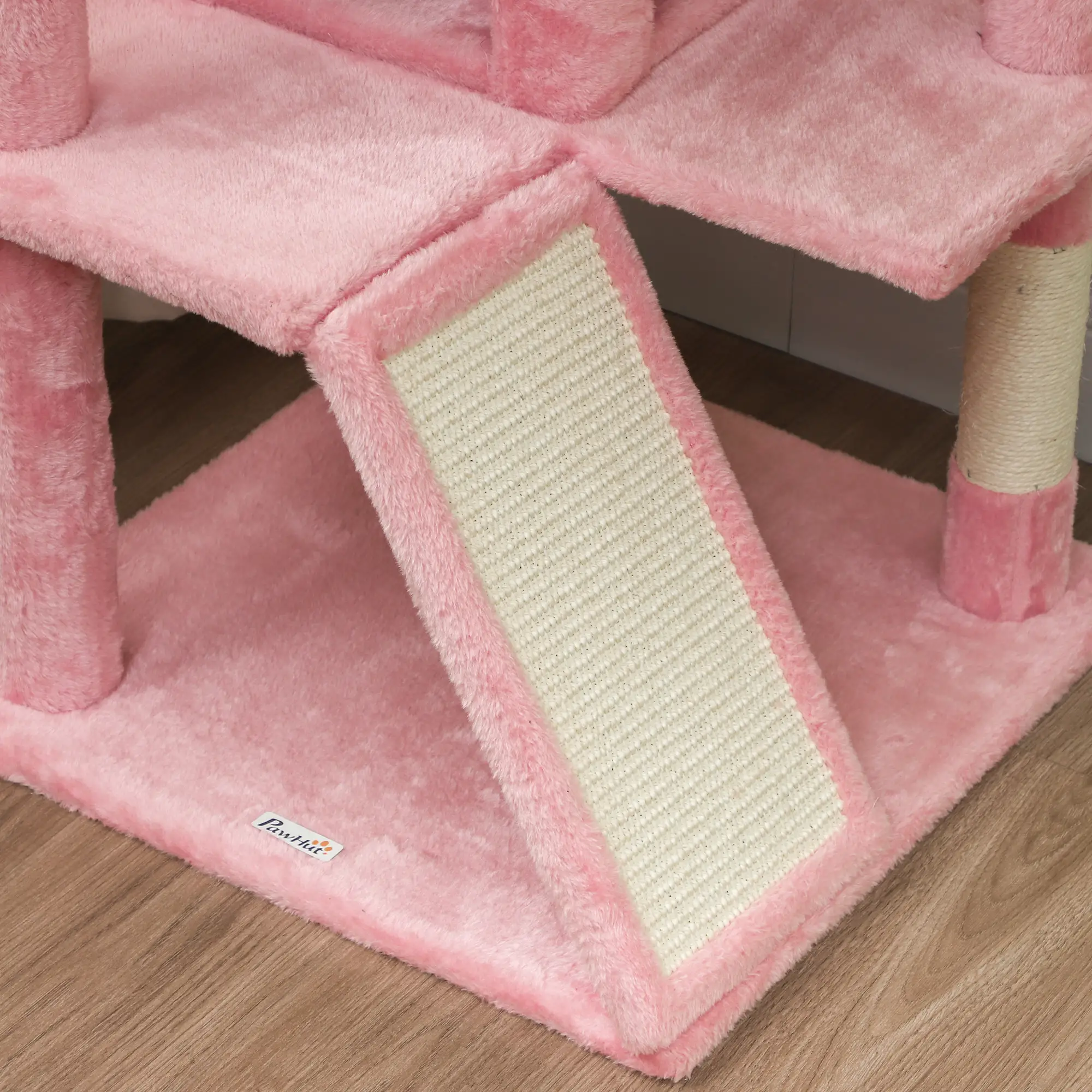 54" Cat Tree, Multi-Level Tower with Scratching Posts, Condos, Pink - Image 10