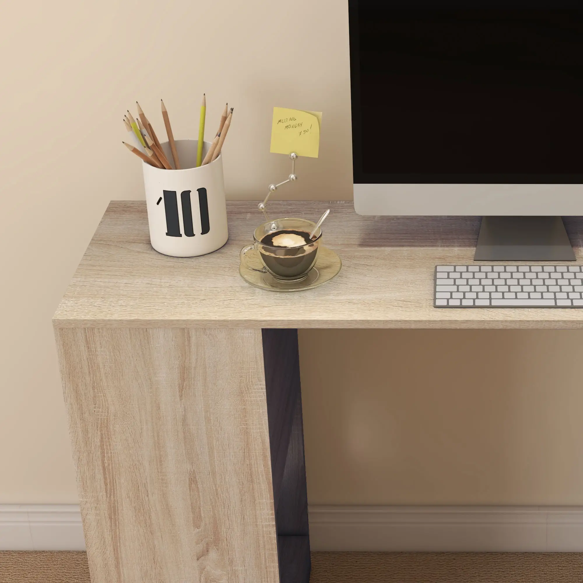 55" Corner Computer Desk, L-Shaped Rotating Workstation, 3-Tier Shelves - Image 9