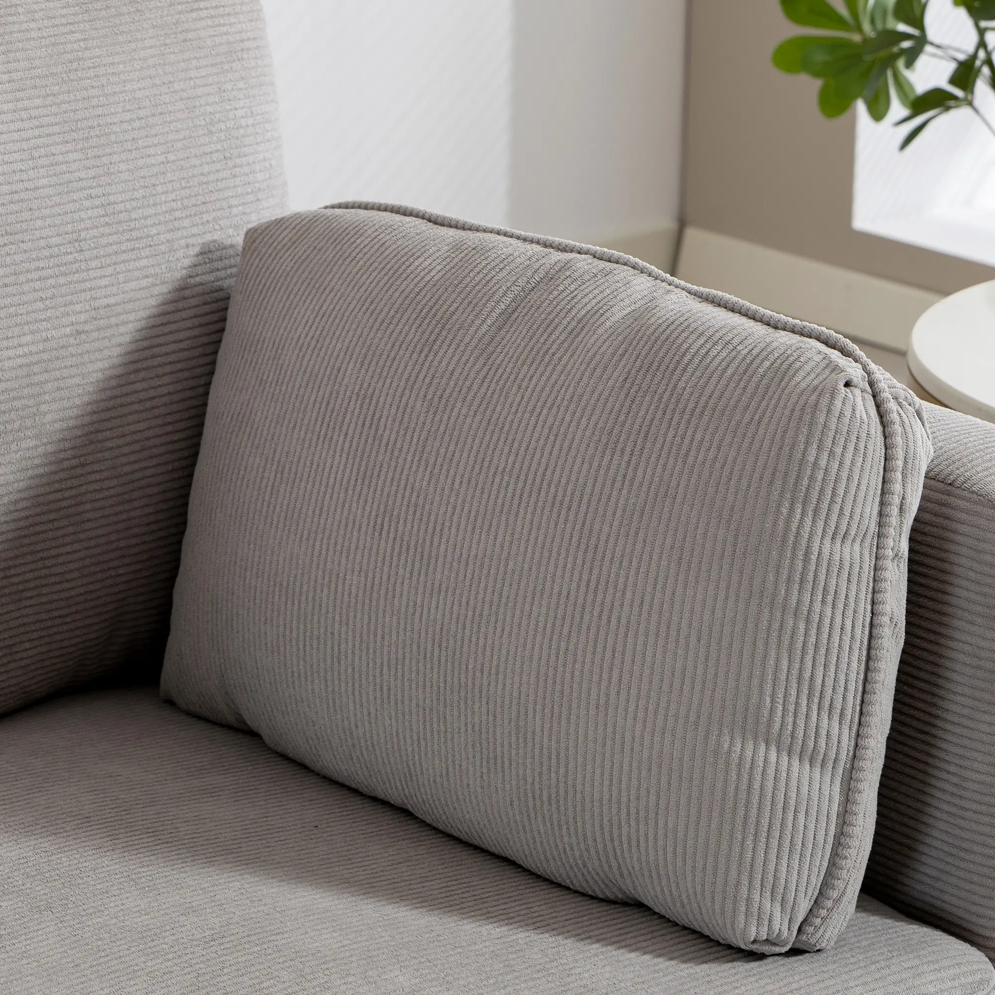 55" Grey Loveseat Sofa With 2 Pillows, Metal Legs, Grey - Image 10