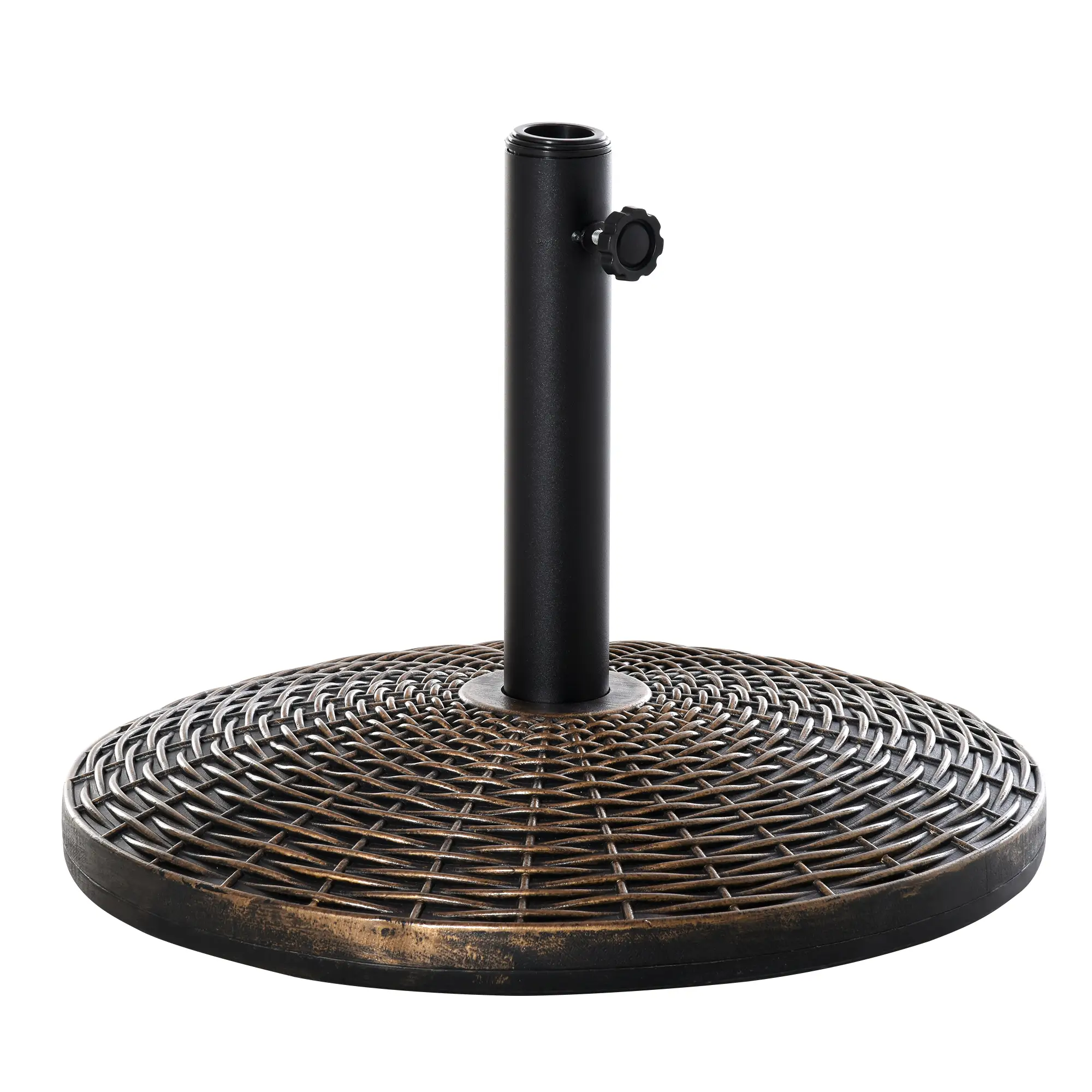 55 lbs 21" Heavy Duty Umbrella Base, Rattan Design, Bronze - Image 11
