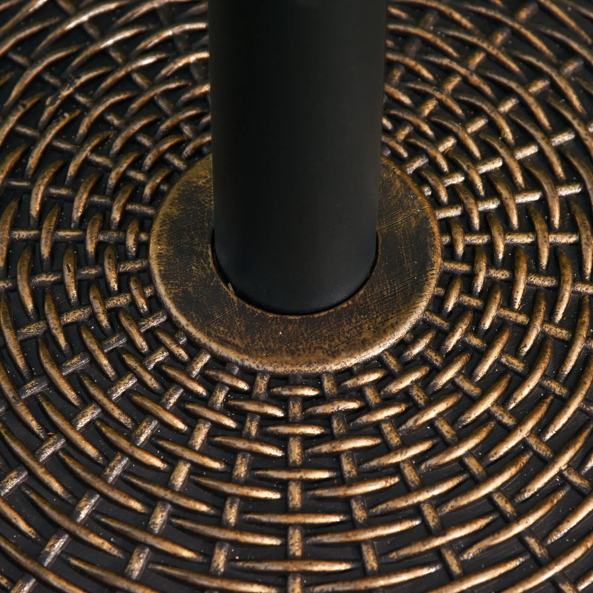 55 lbs 21" Heavy Duty Umbrella Base, Rattan Design, Bronze - Image 9