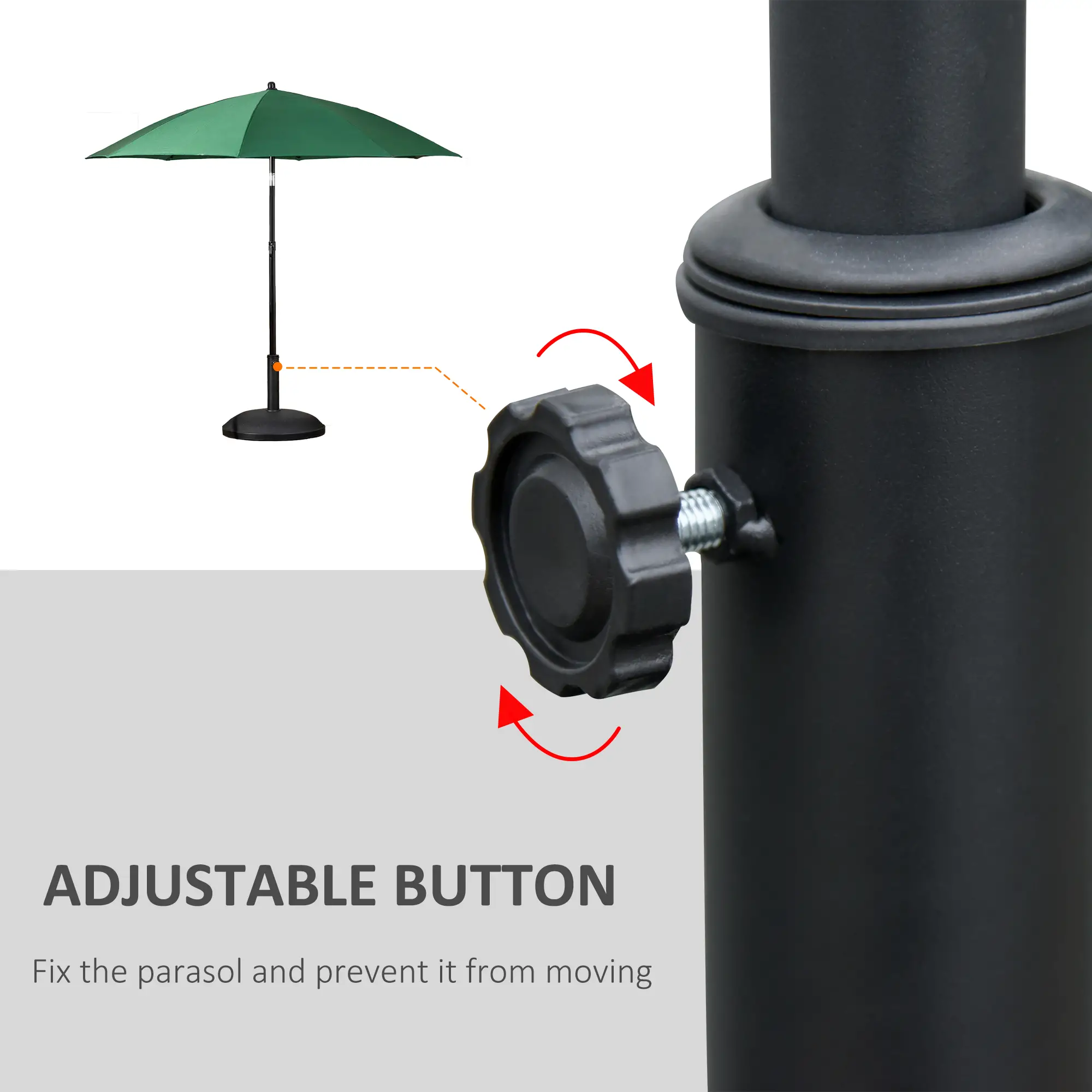 55 lbs Cement Umbrella Base, 20" Heavy Duty Round Stand, Black - Image 6
