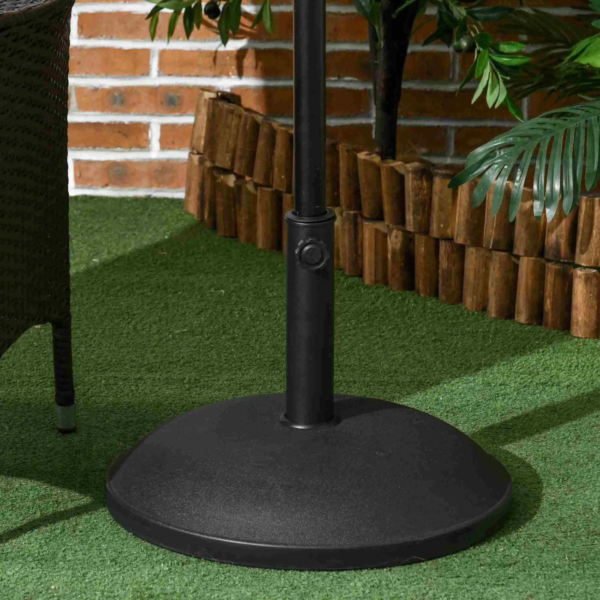 55 lbs Cement Umbrella Base, 20" Heavy Duty Round Stand, Black - Image 8