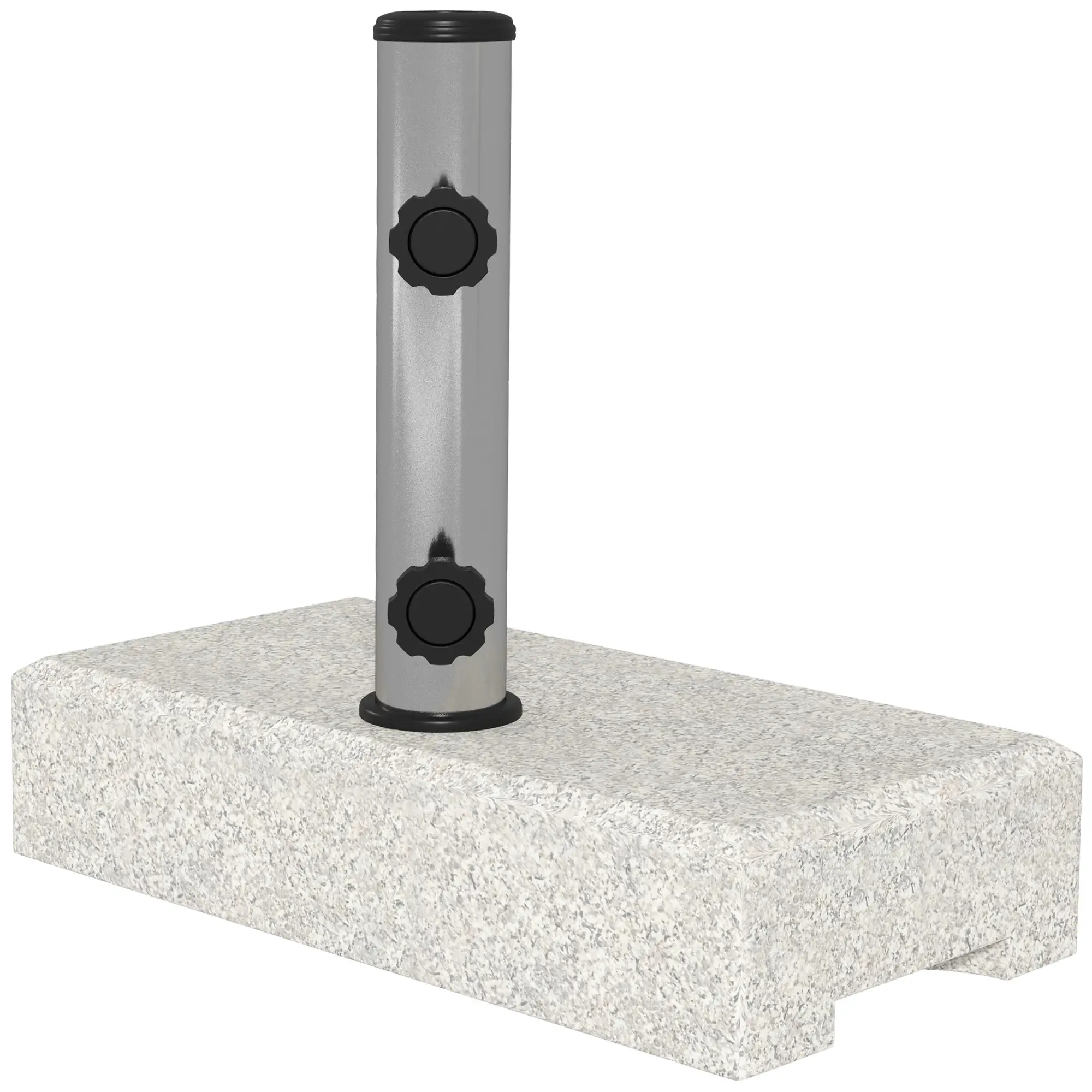 55 Lbs Half Granite Parasol Base, Outdoor Umbrella Stand, Grey