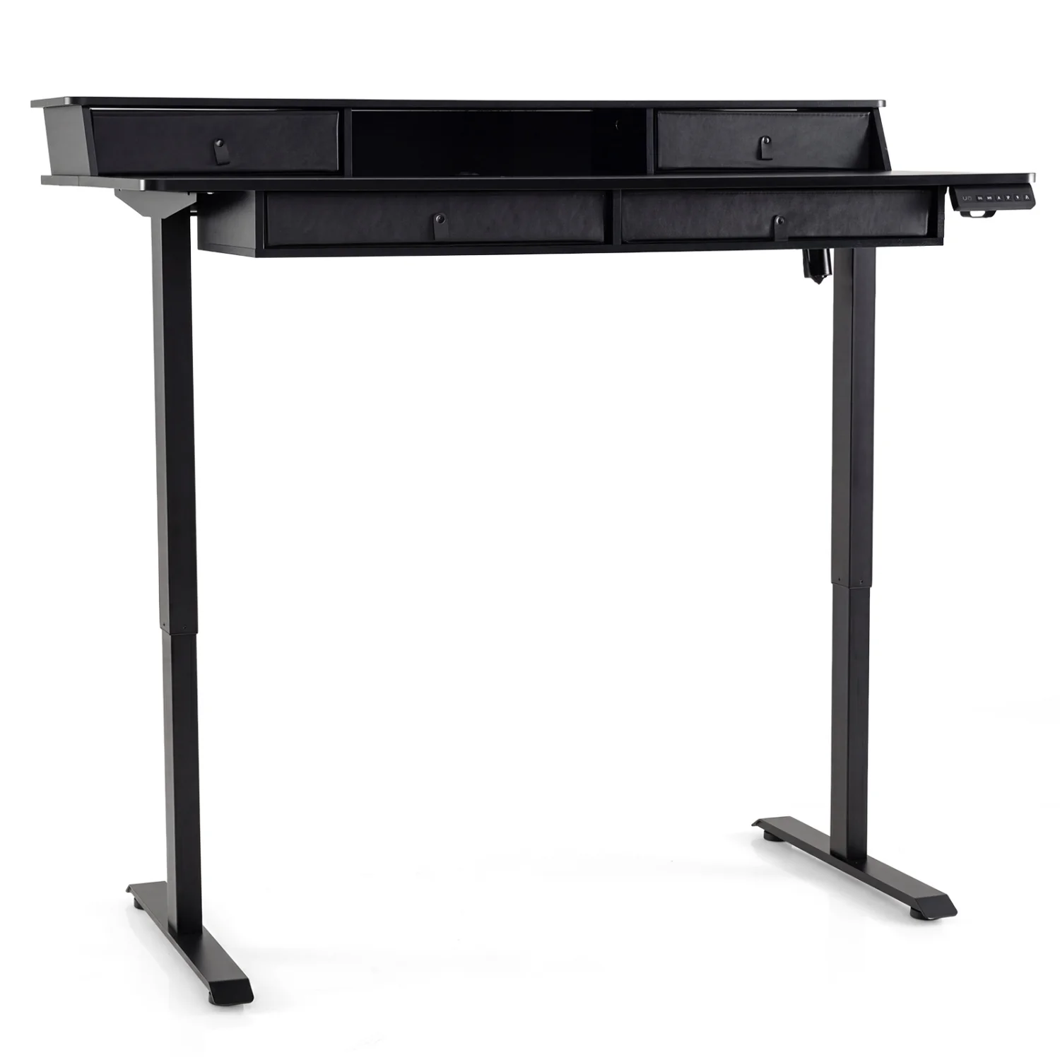 55"x27" Electric Standing Desk With Drawers, Black