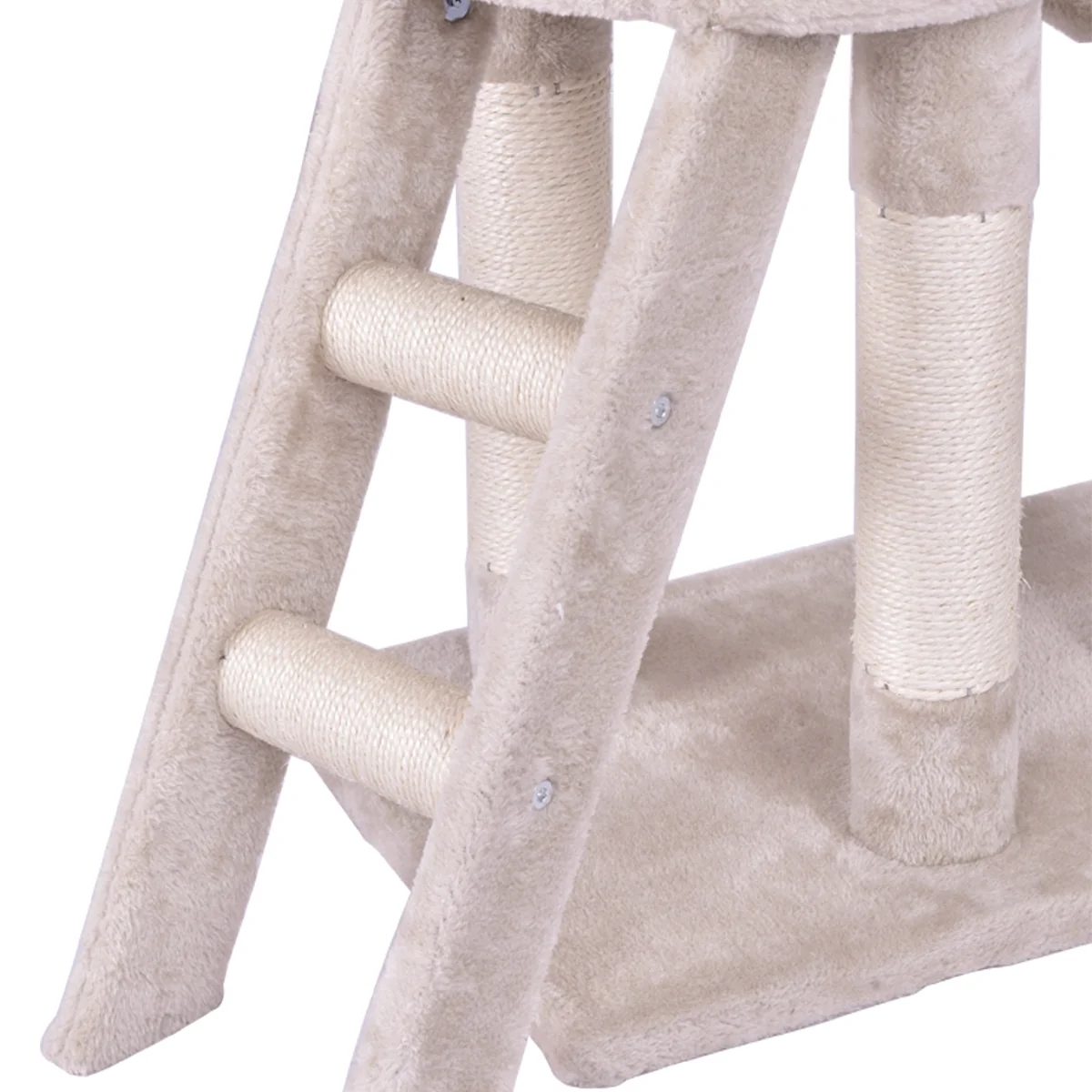 56 Inch Condo Scratching Posts Ladder Cat Play Tree, Beige - Image 10