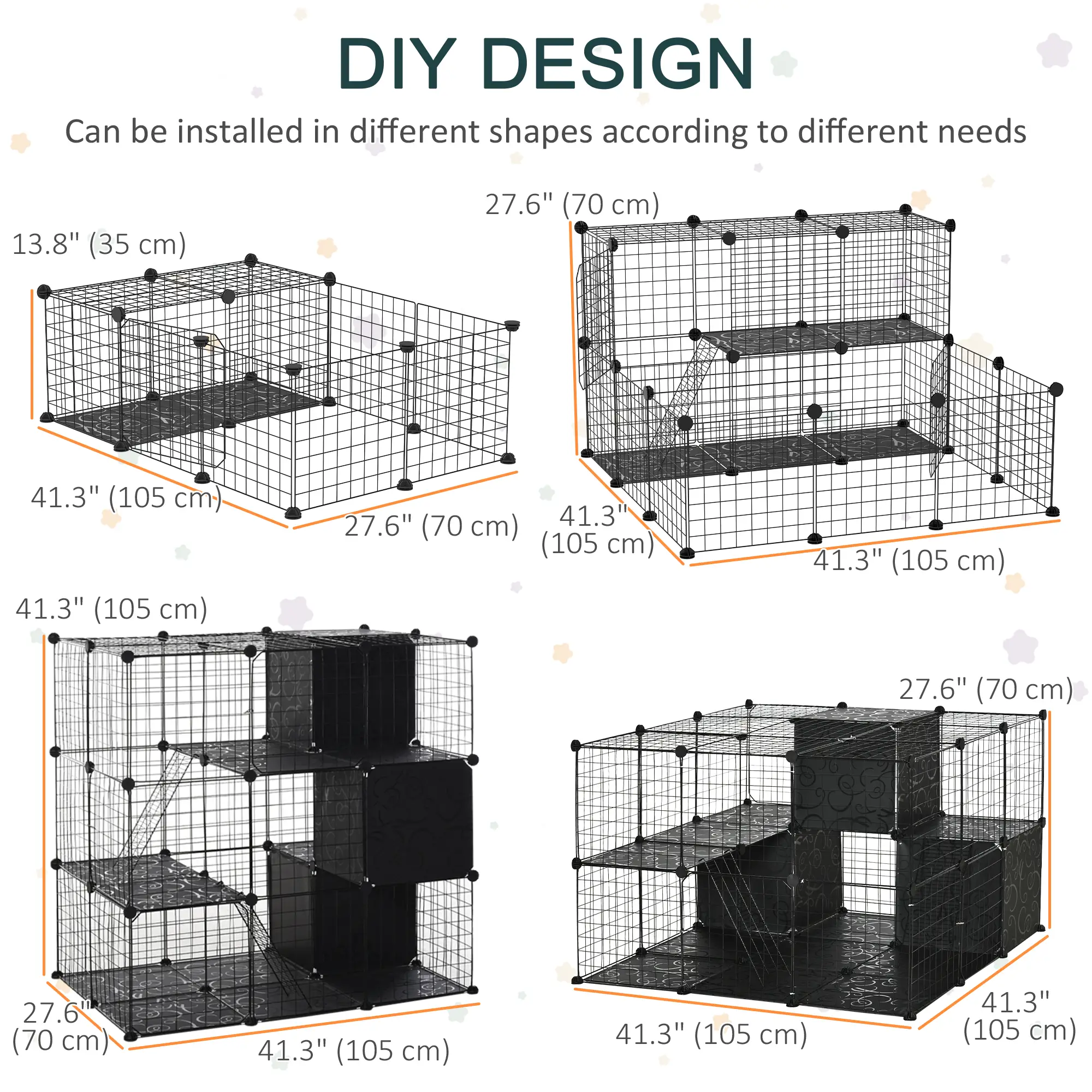 56 Panels Pet Playpen, Small Animal Cage for Rabbit - Image 4