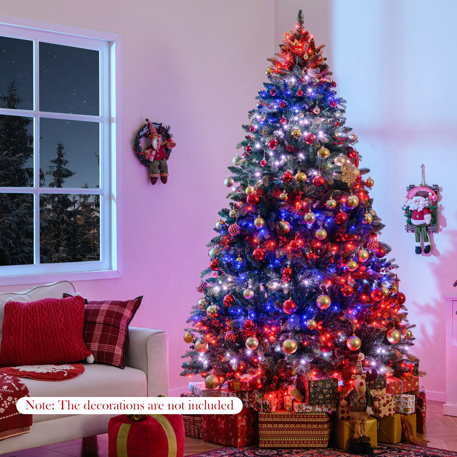 5/6/7/8 FT Artificial Christmas Tree with LED Lights and Remote APP Control-8 ft, Green - Image 3