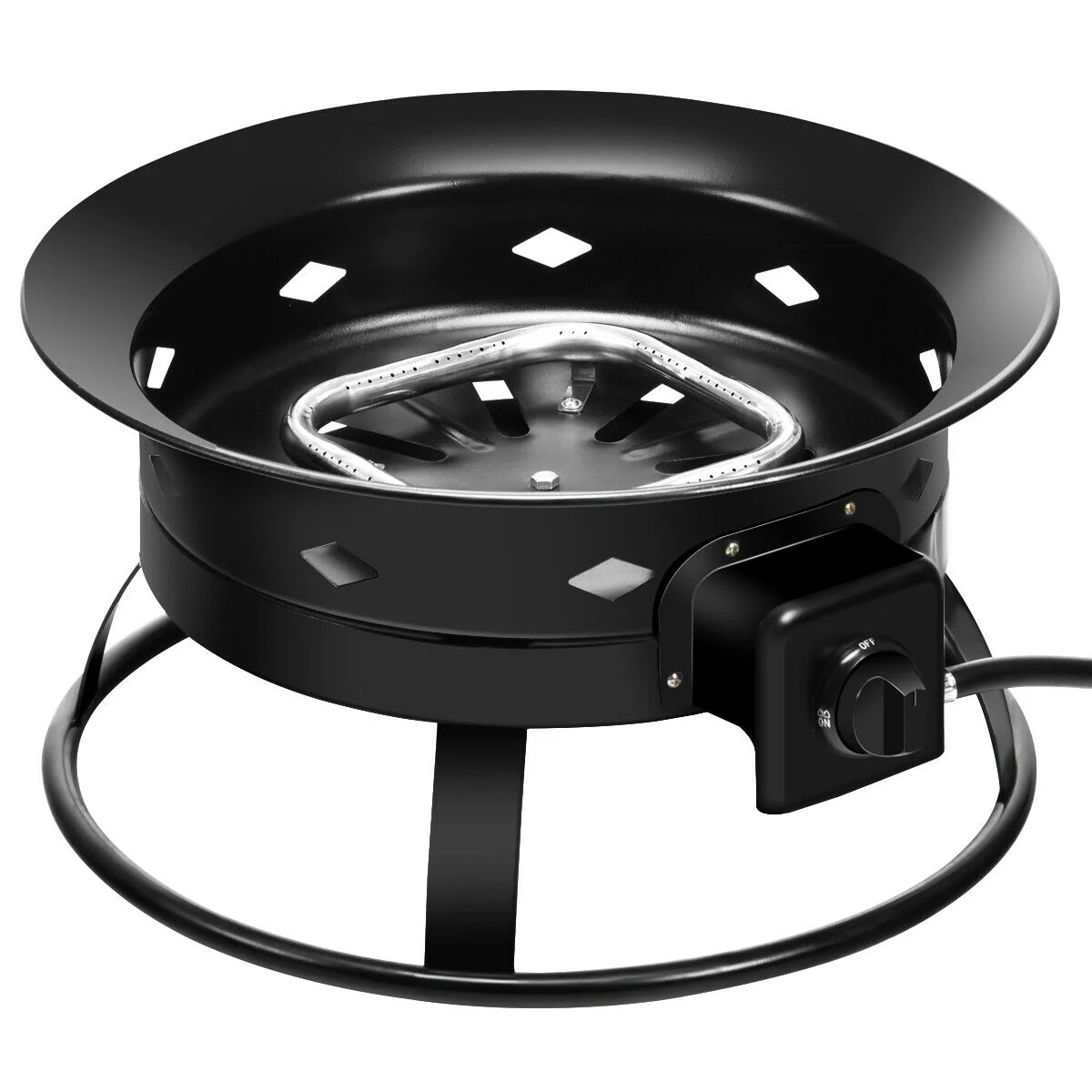 58,000 BTU Firebowl Outdoor Portable Propane Fire Pit, Black - Image 5