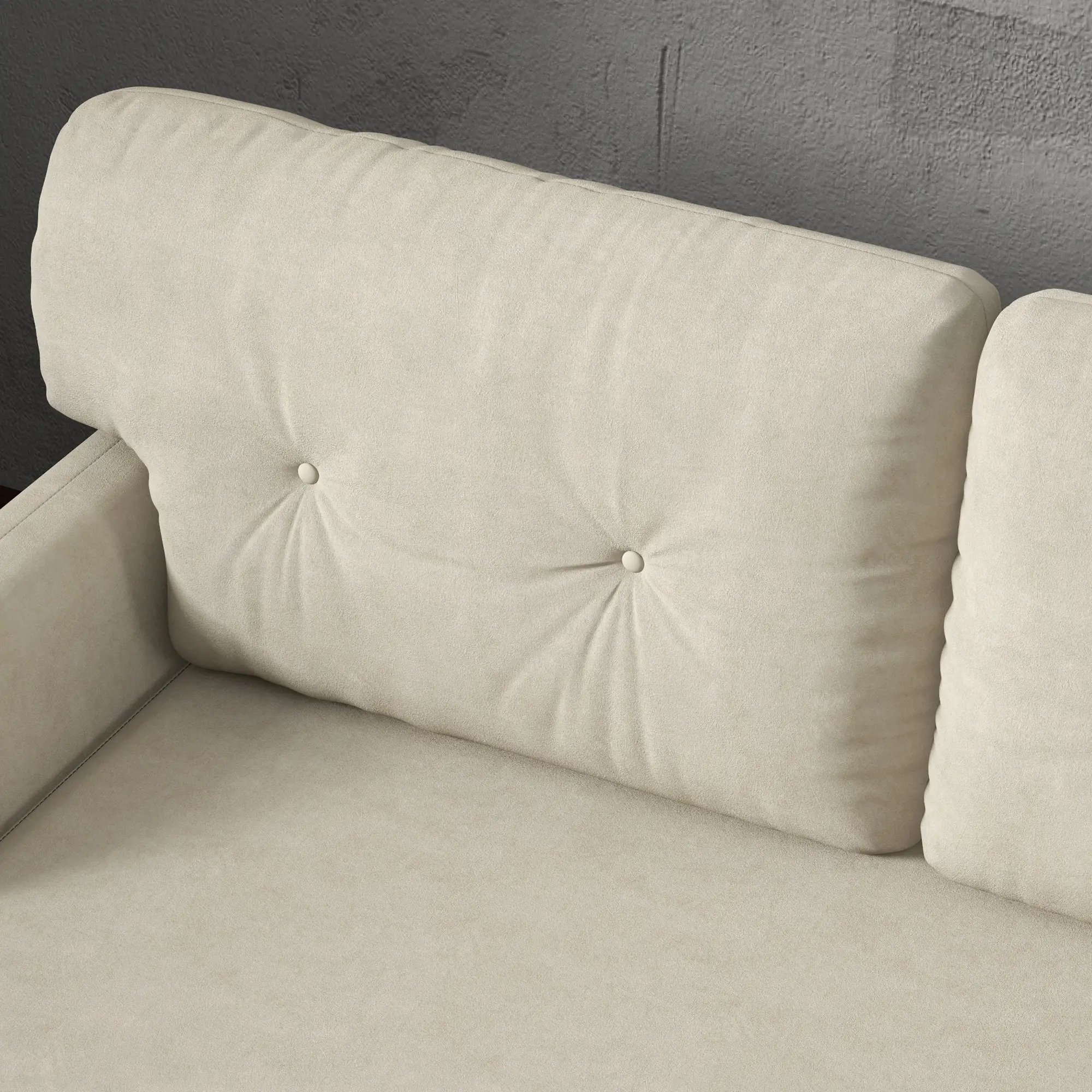 58" 2 Seat Sofa, Modern Love Seat, Upholstered Couch, Solid Wood Frame, Beige - Image 9