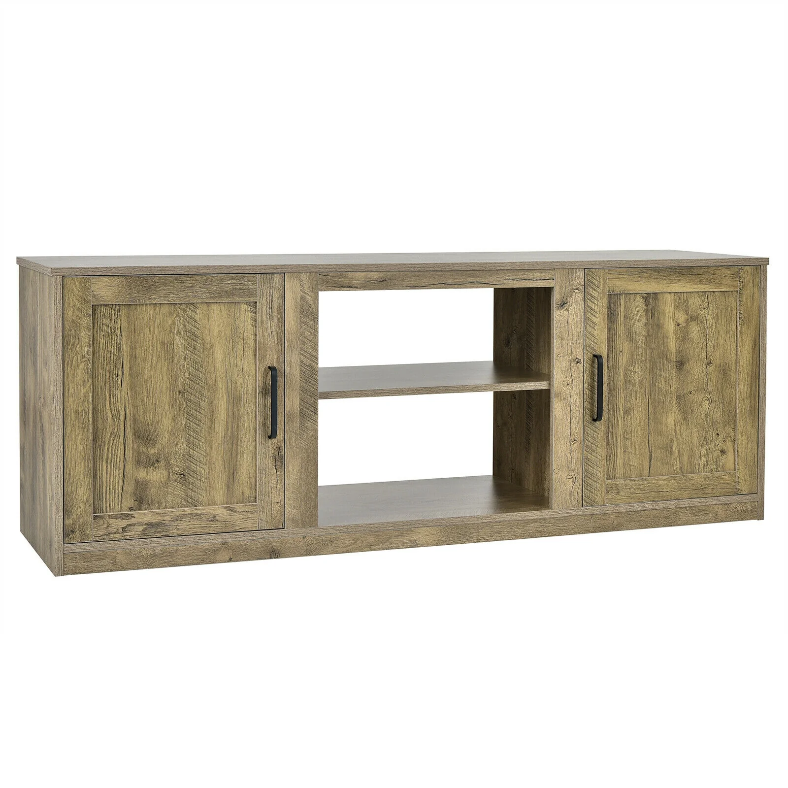 58 Inch TV Stand With 1500W Faux Fireplace, For TVs Up To 65 Inch, Natural