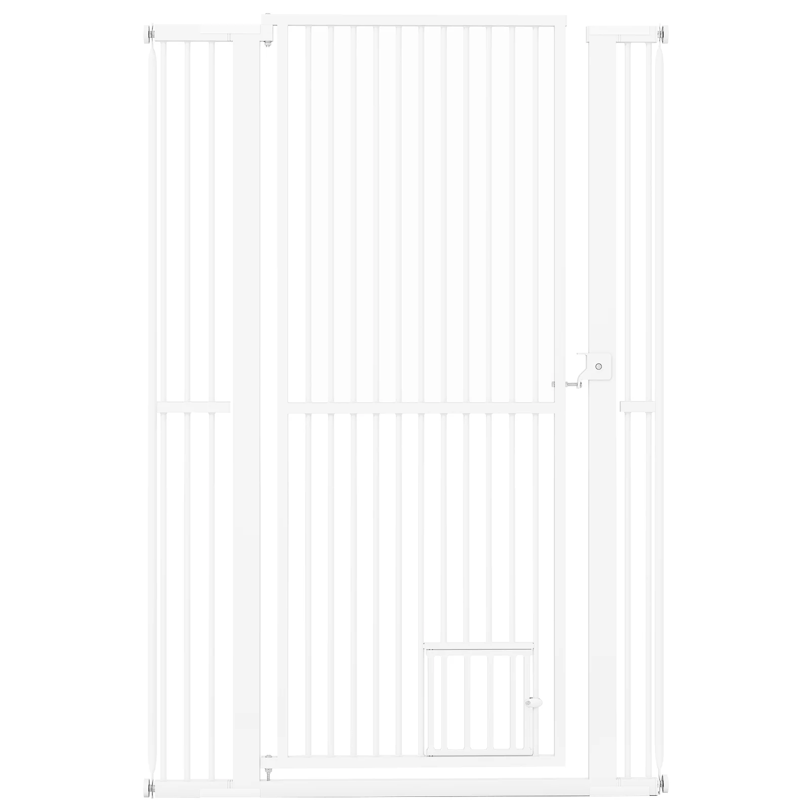 59” Extra Tall Pet Gate Heavy-Duty Metal Cat Gate with Wide Opening, White - Image 4
