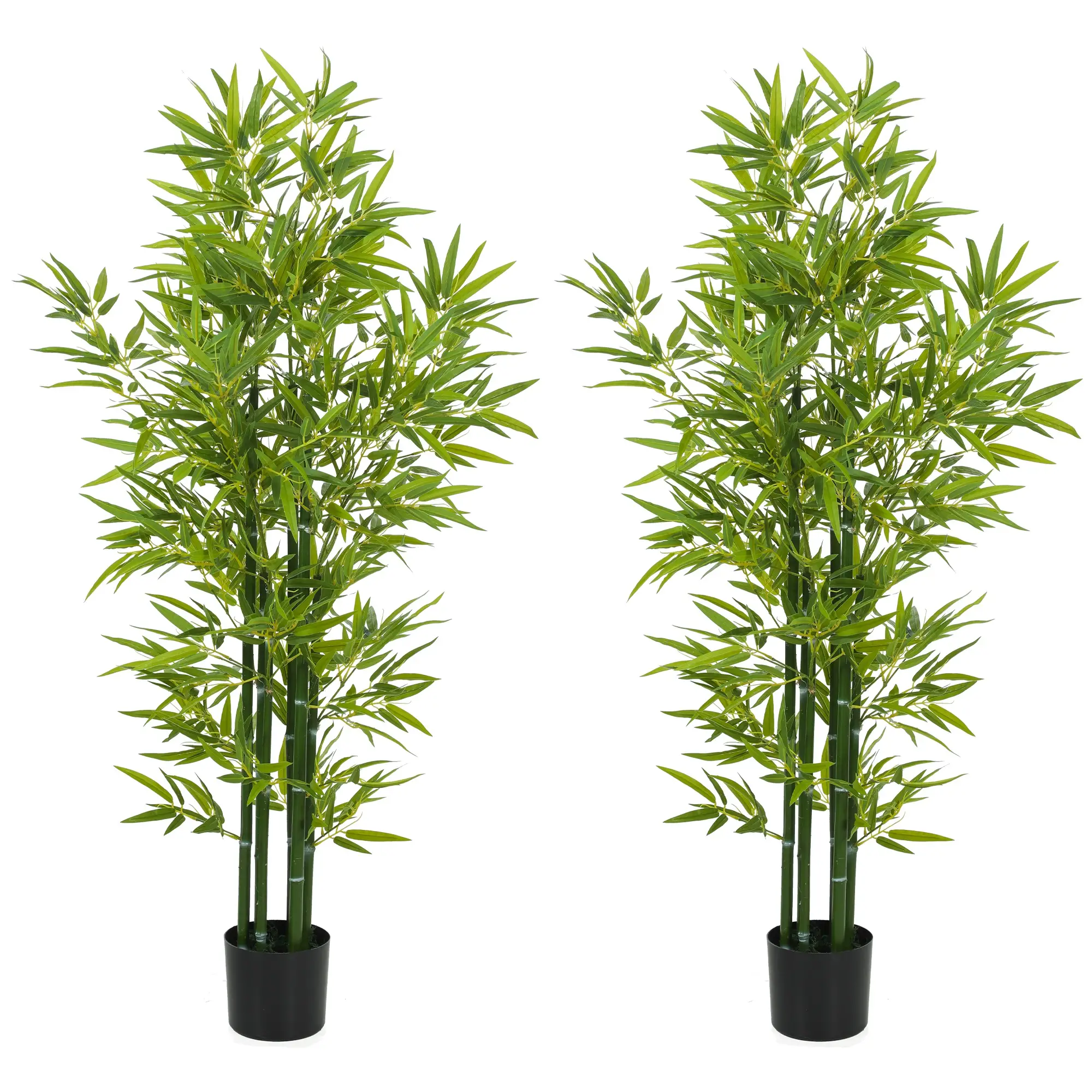 5FT Artificial Bamboo Tree, Faux Decorative Plant, Set of 2