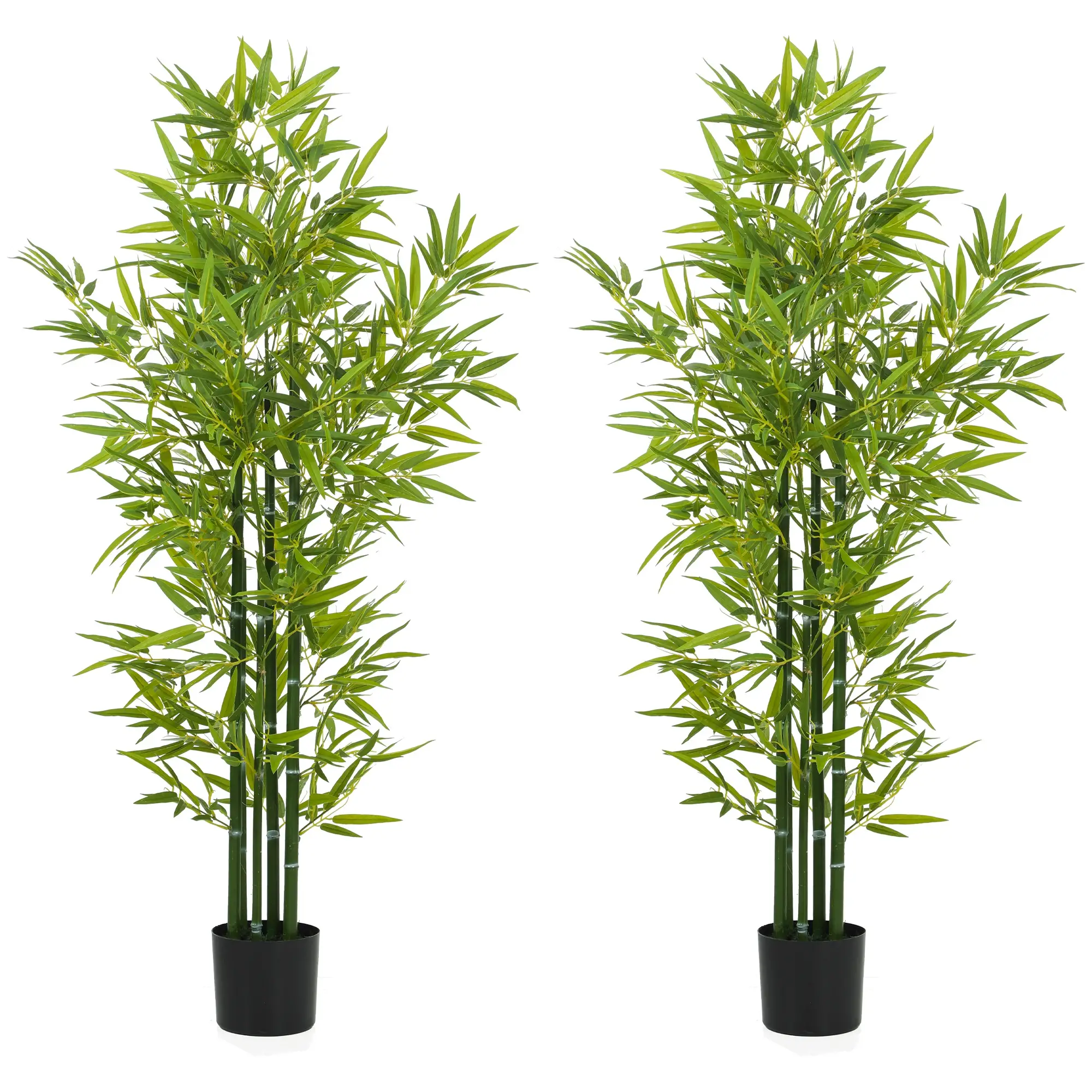 5FT Artificial Bamboo Tree, Faux Decorative Plant, Set of 2 - Image 11