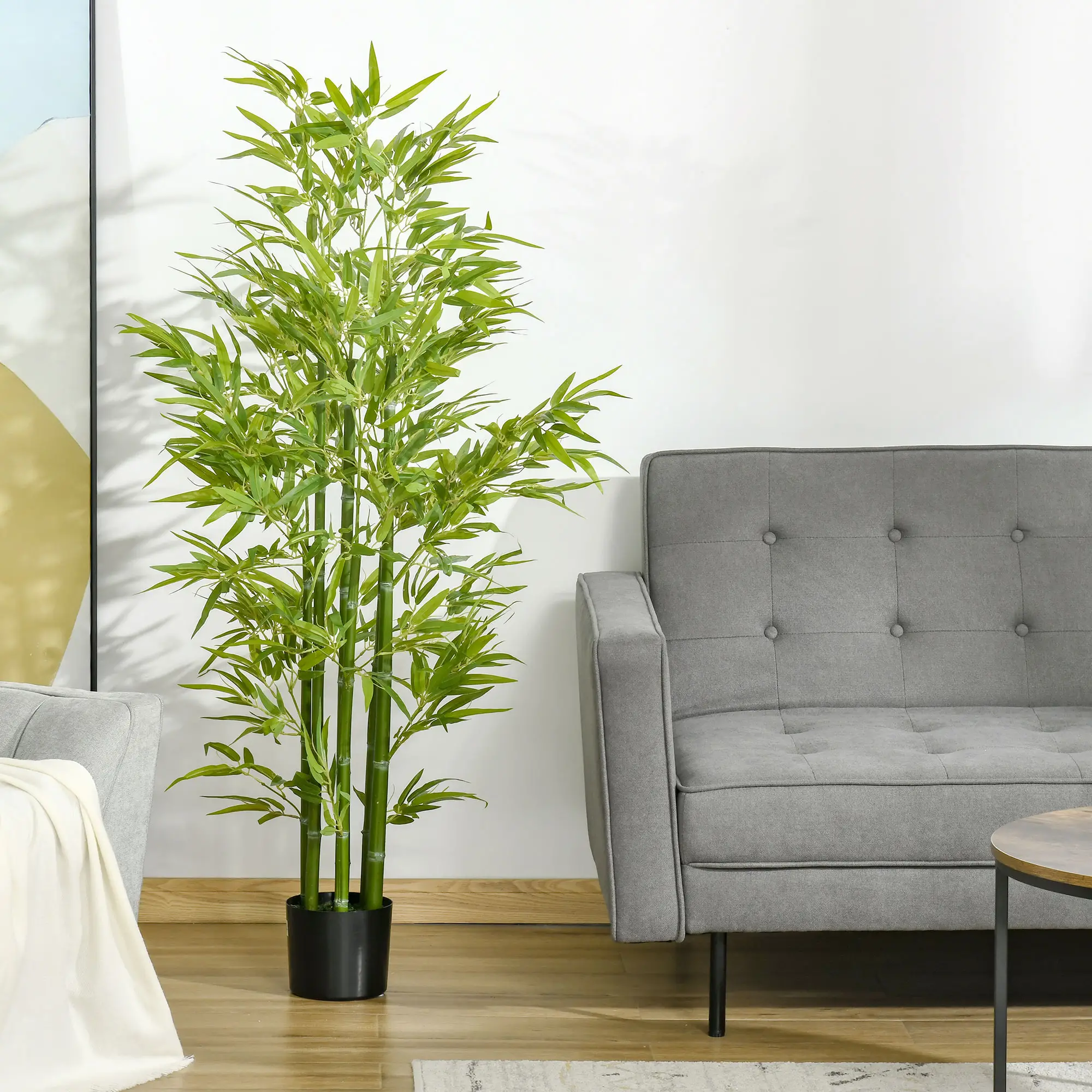 5FT Artificial Bamboo Tree, Faux Plant in Nursery Pot, Indoor Decor - Image 2