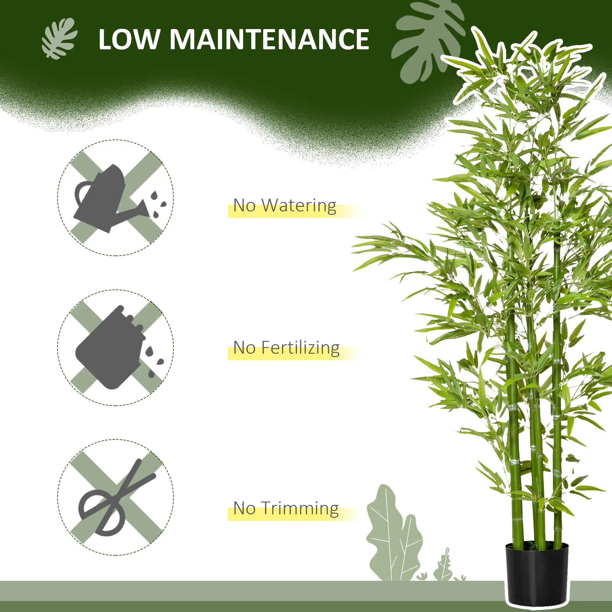 5FT Artificial Bamboo Tree, Faux Plant in Nursery Pot, Indoor Decor - Image 6
