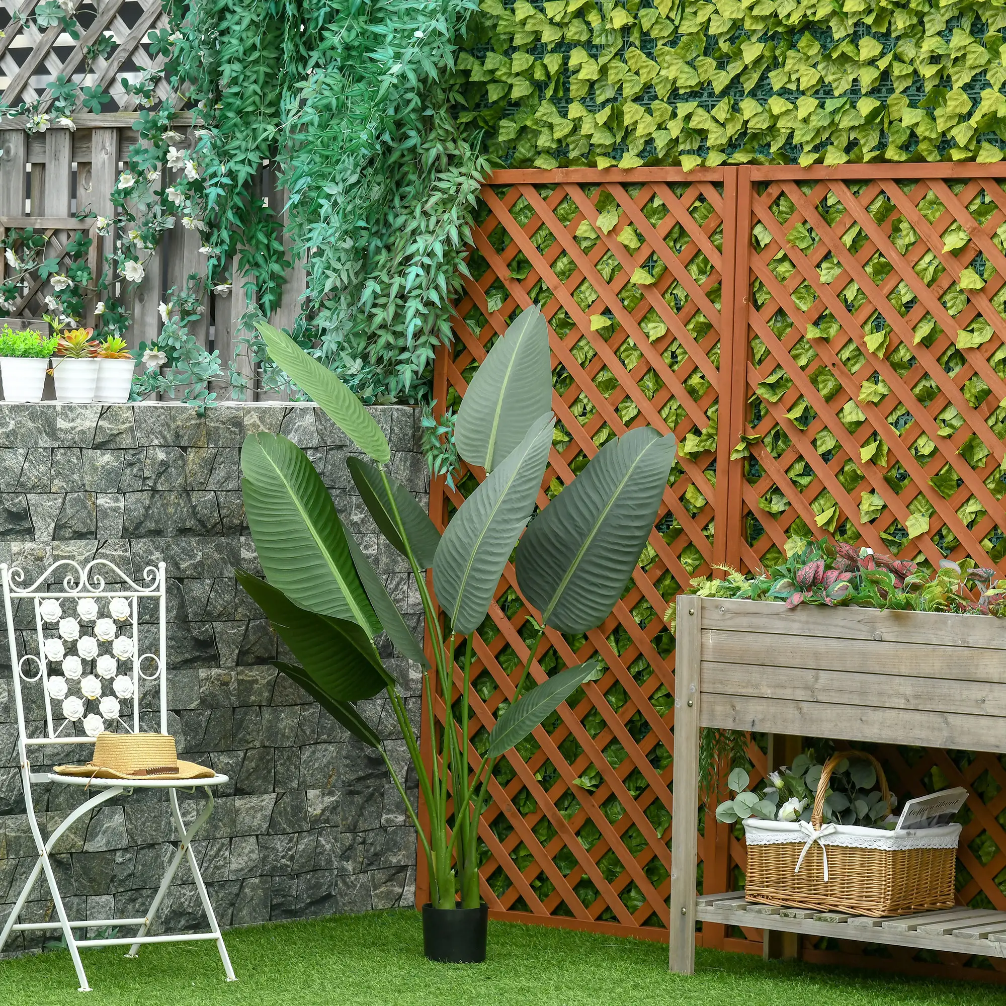 5FT Artificial Banana Tree, Faux Plant in Nursery Pot, Indoor Outdoor Decor - Image 9