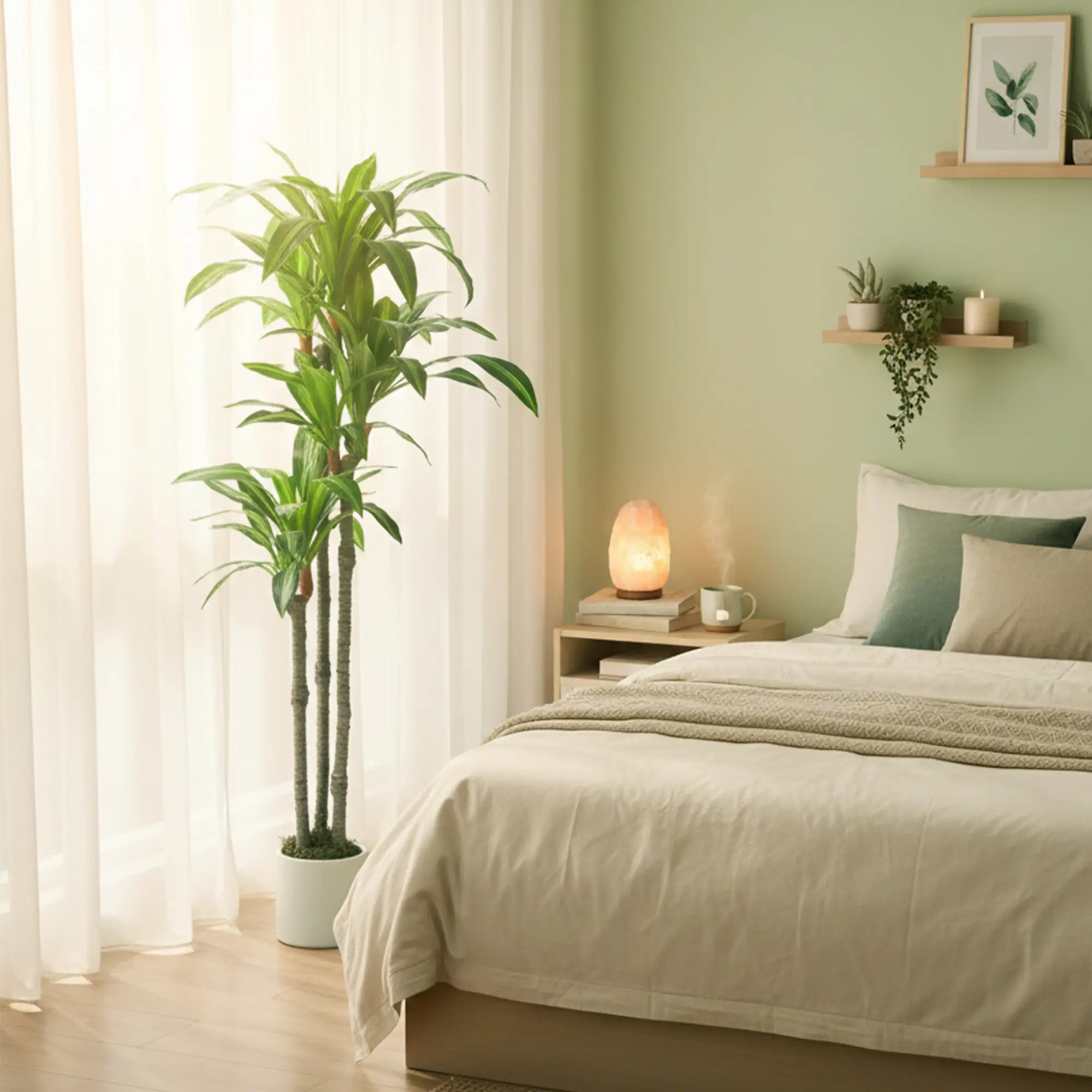 5FT Artificial Dracaena Plant, Bendable Trunks, Green - Image 9