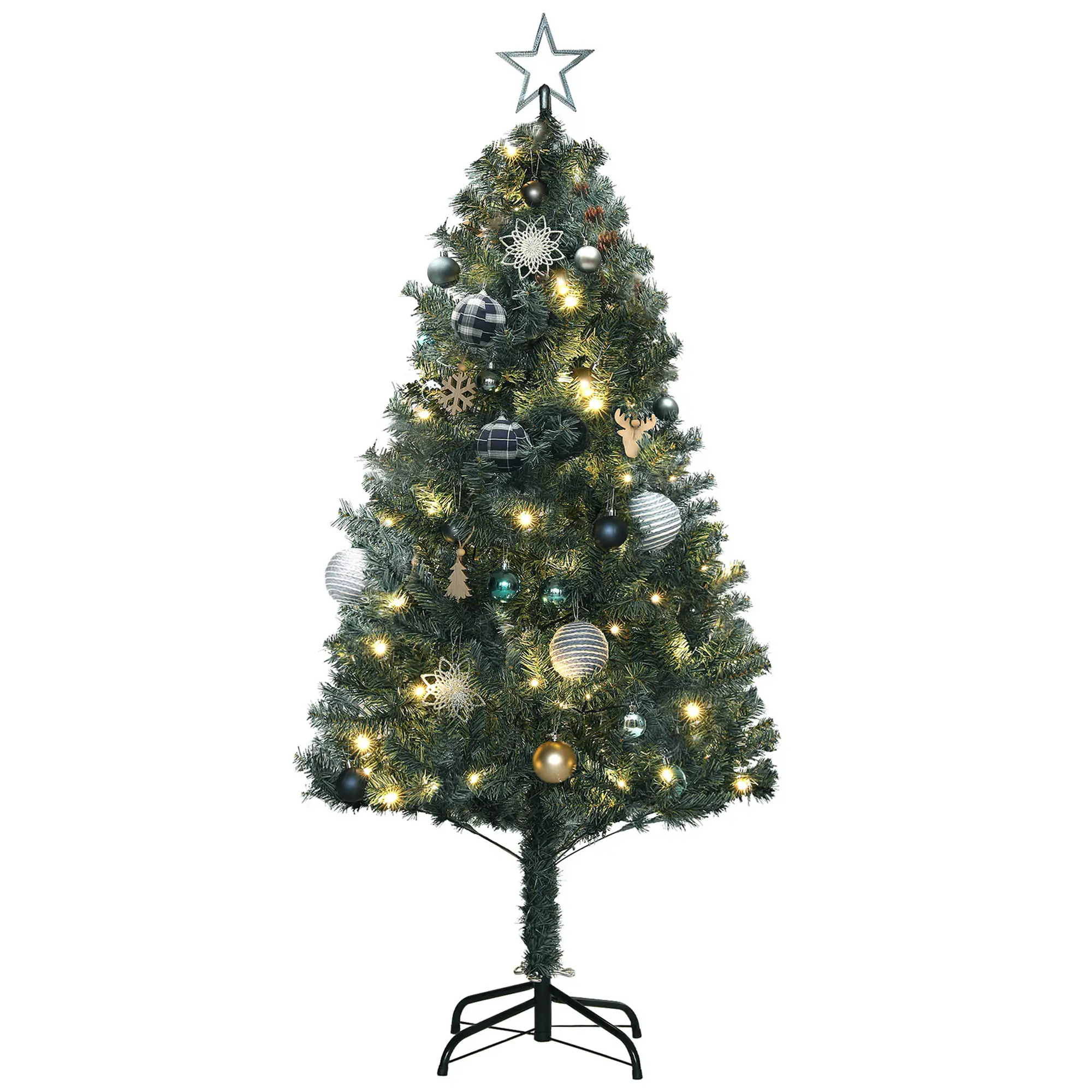 5ft Prelit Artificial Christmas Tree, 150 LED Lights, Warm White