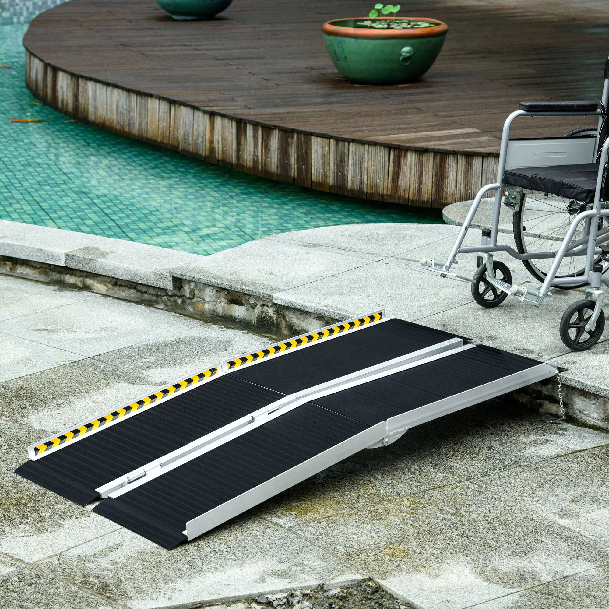 5ft Wheelchair Ramp, Non-Skid PVC, Foldable Aluminium - Image 8